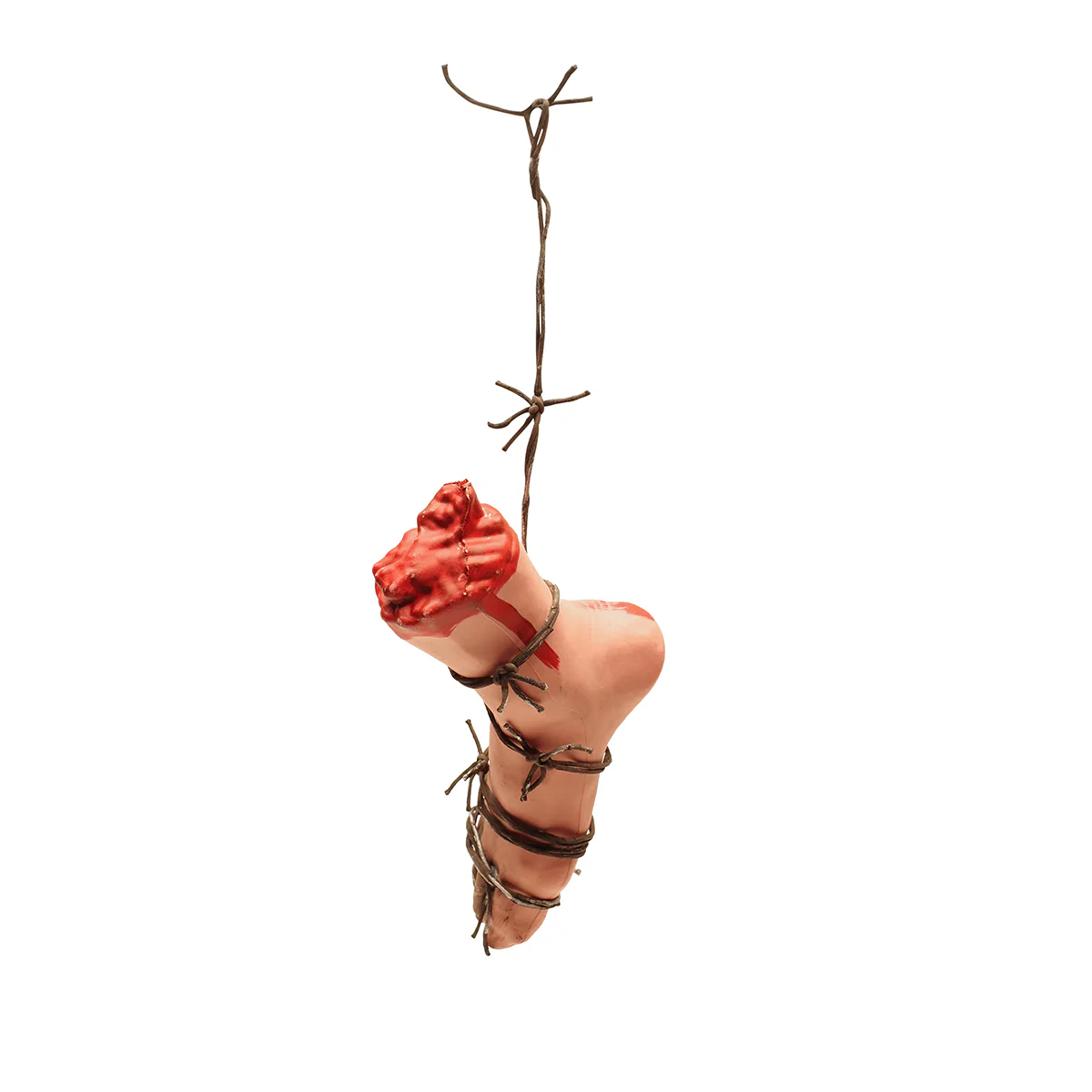 Barbed Wire Severed Limb Foot Bloody Halloween Decor Haunted Horror House Prop
