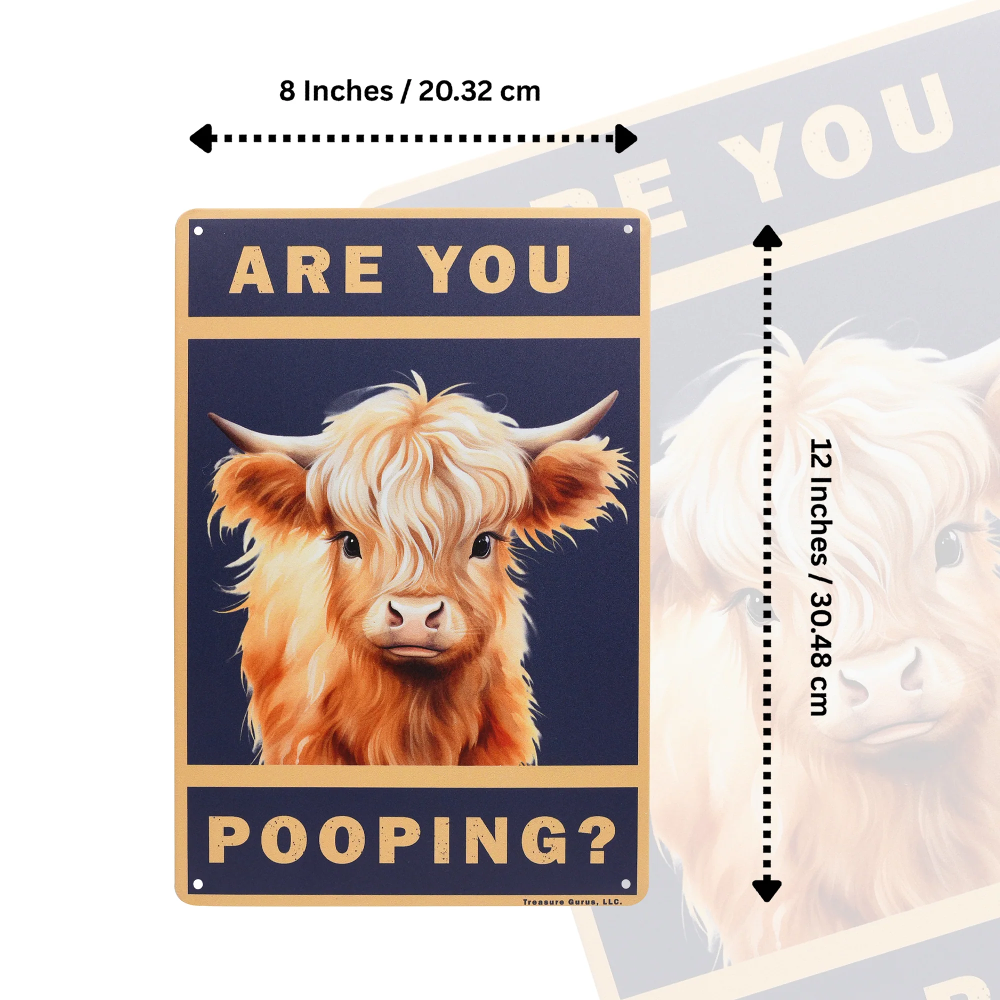 Bathroom Wall Decor Highland Cow Are You Pooping Sign Funny Wall Art Farmhouse - Image 5