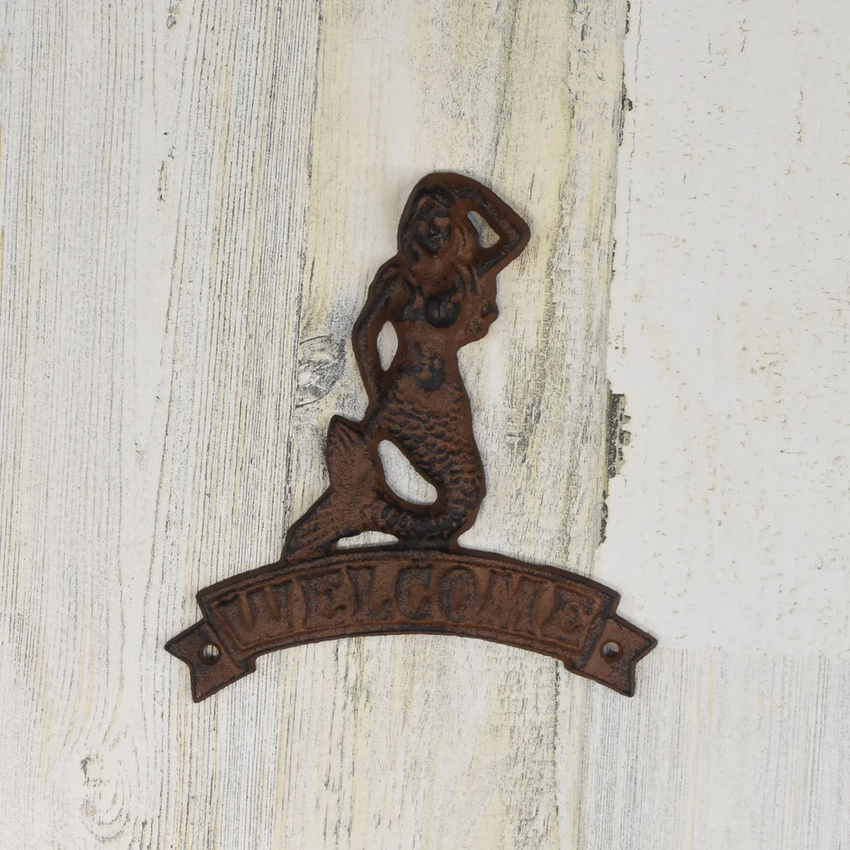 Beach House Mermaid Welcome Front Door Sign Wall Art Nautical Coastal Home Decor - Image 2