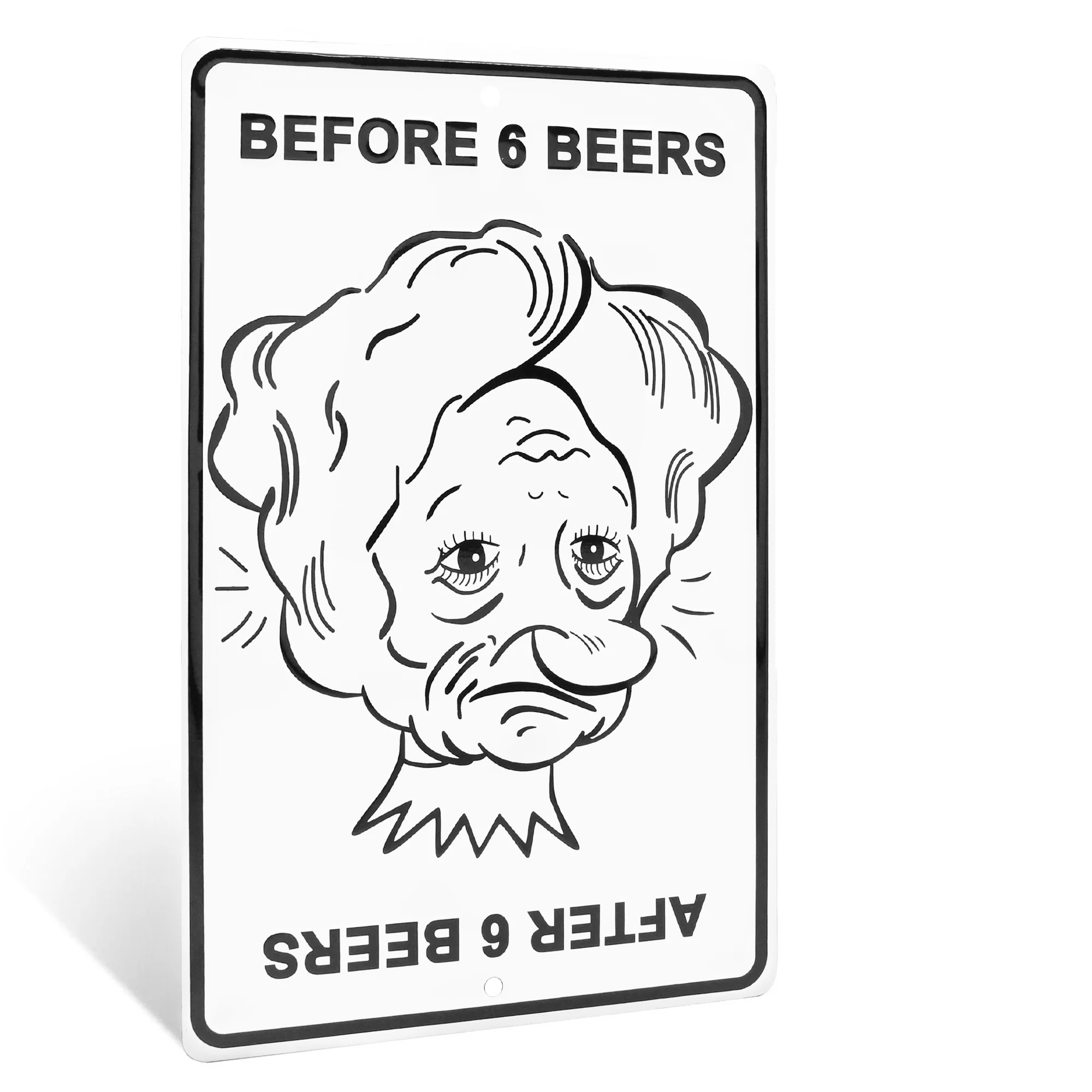 Beer Metal Wall Art Sign Funny Before 6 Beers Man Cave, Bar, Dorm Room Decor