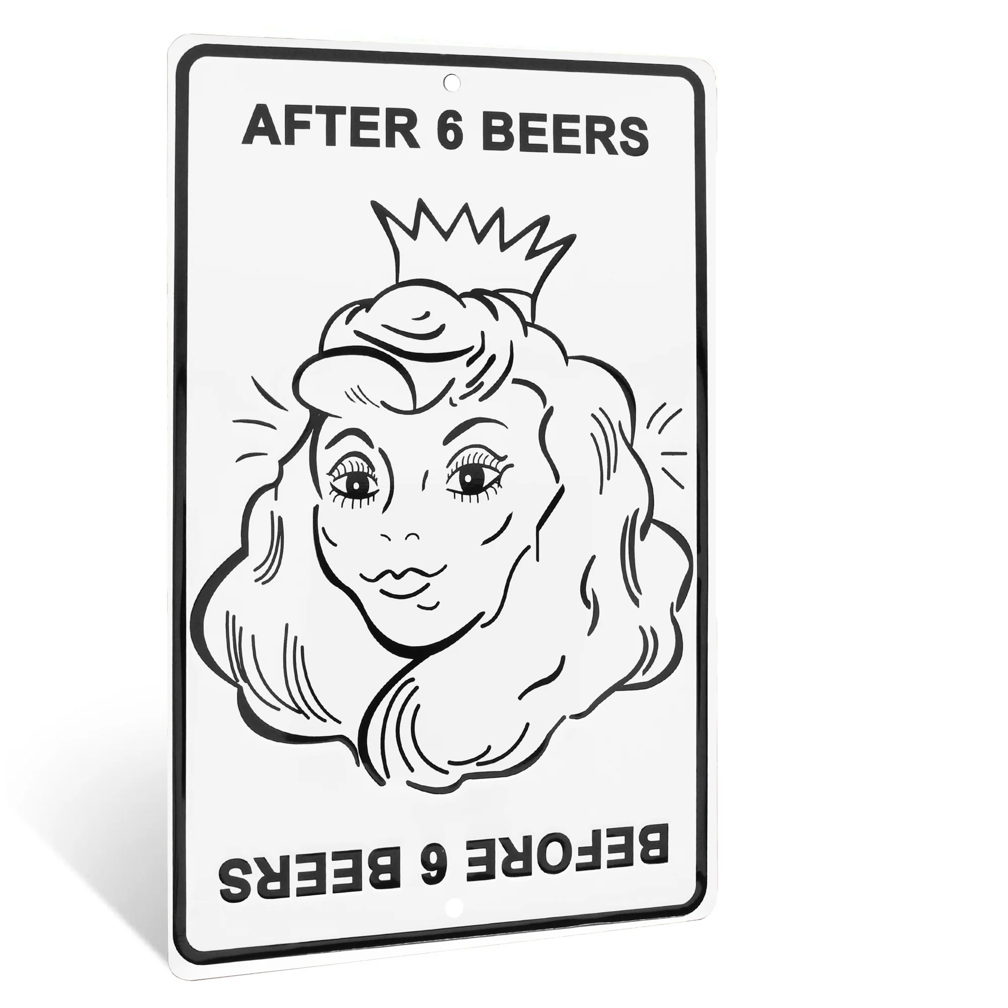 Beer Metal Wall Art Sign Funny Before 6 Beers Man Cave, Bar, Dorm Room Decor - Image 2