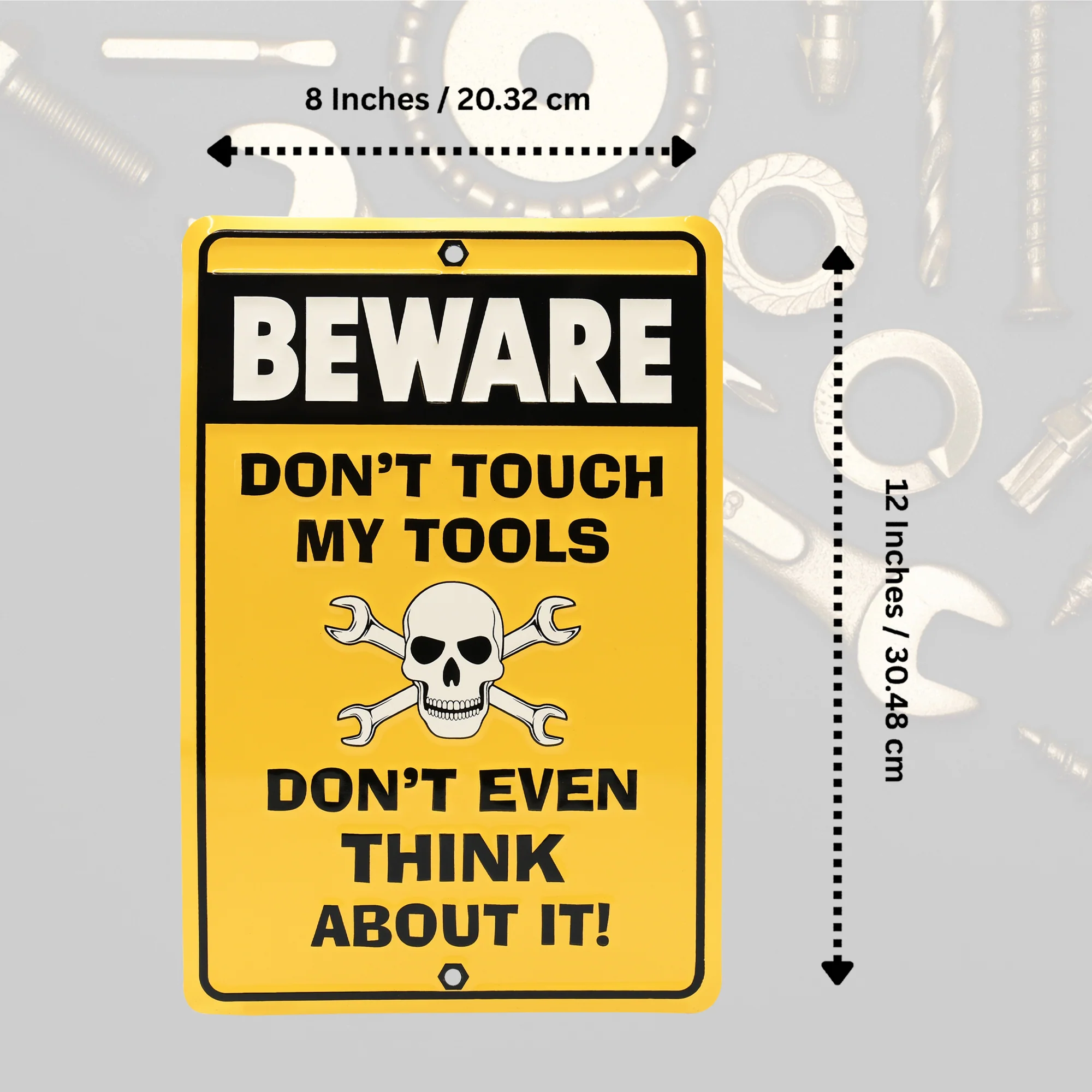 Metal Don't Touch Tools Funny Sign for Man Cave, Shop, Garage Tin Wall Art Decor - Image 6