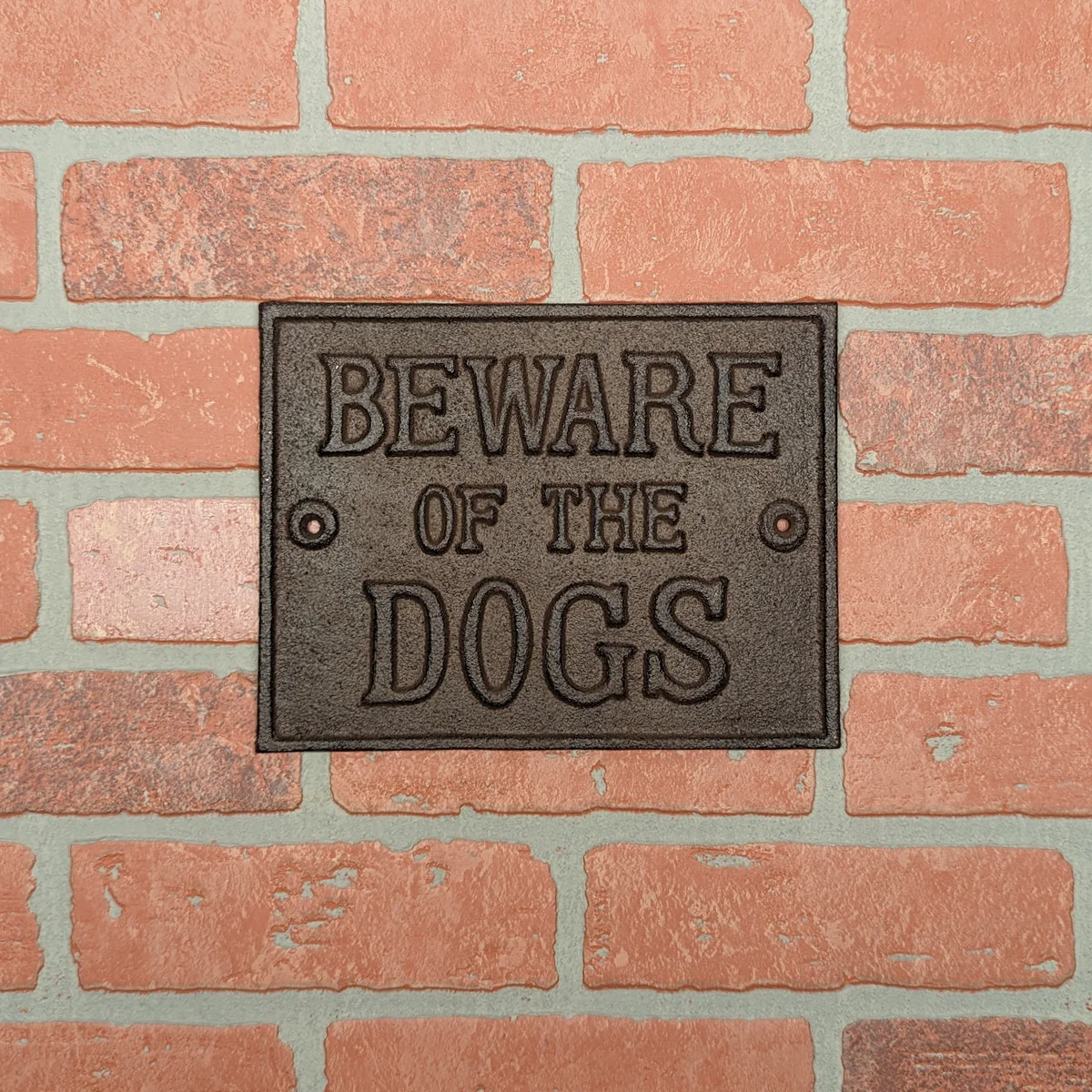 Beware of Dogs Warning Caution Sign Rustic Home Front Porch Garden Gate Plaque - Image 3