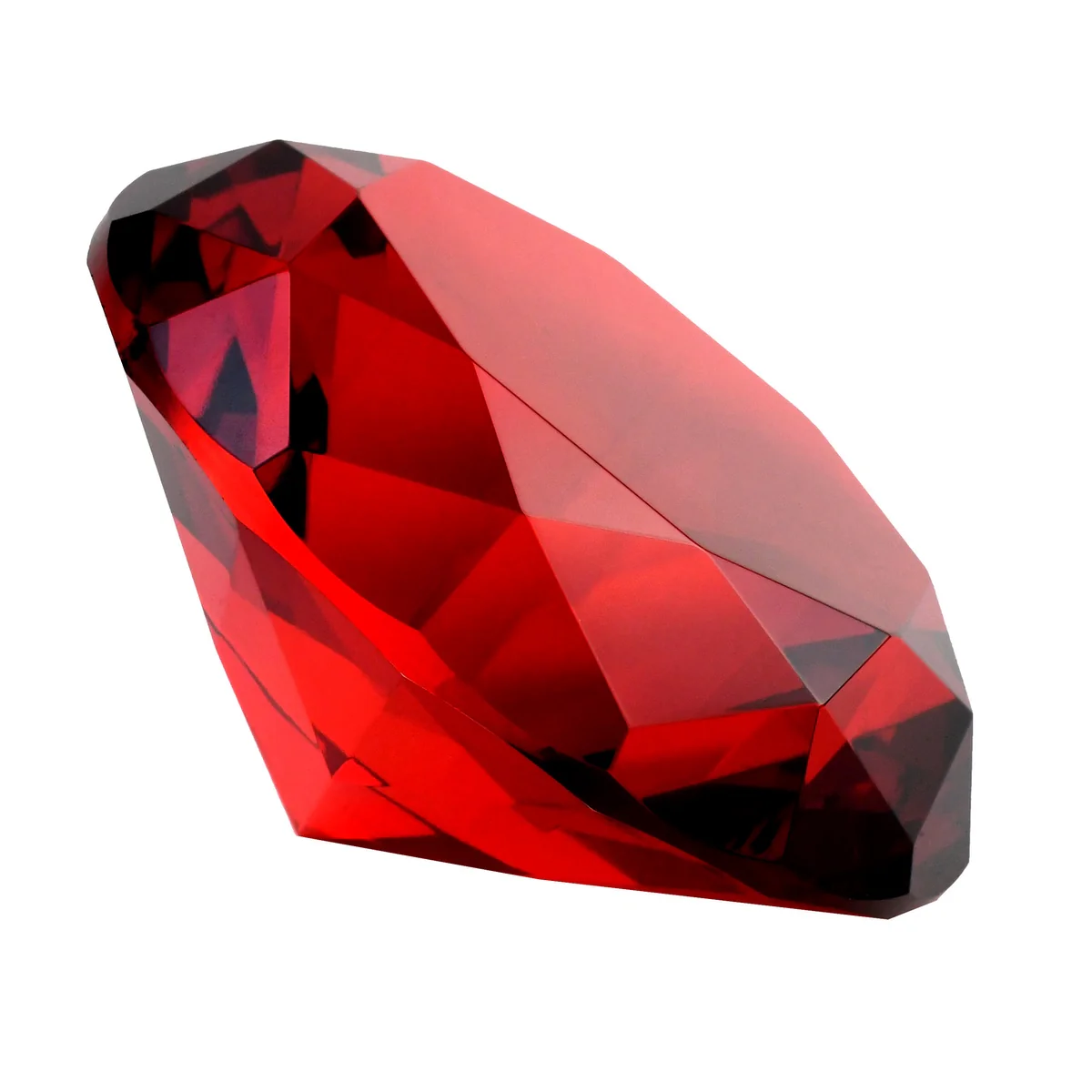 Big 100mm Deep Ruby Red 100 mm Cut Glass Crystal Giant Diamond Jewel Paperweight - Image 3