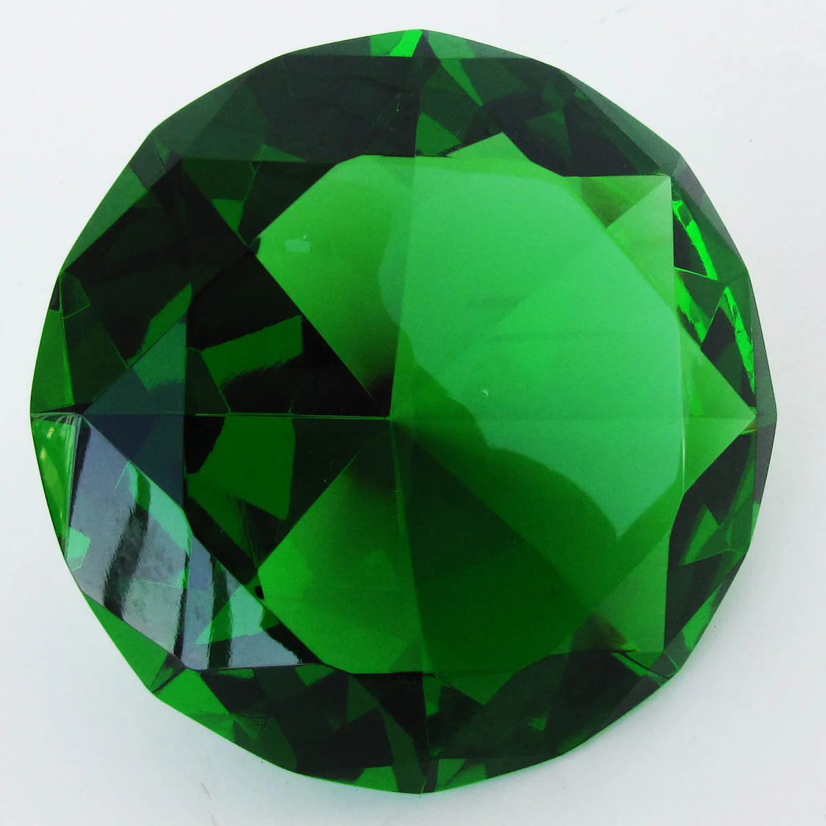 Big 100mm Emerald Green 100 mm Cut Glass Crystal Giant Diamond Jewel Paperweight - Image 2