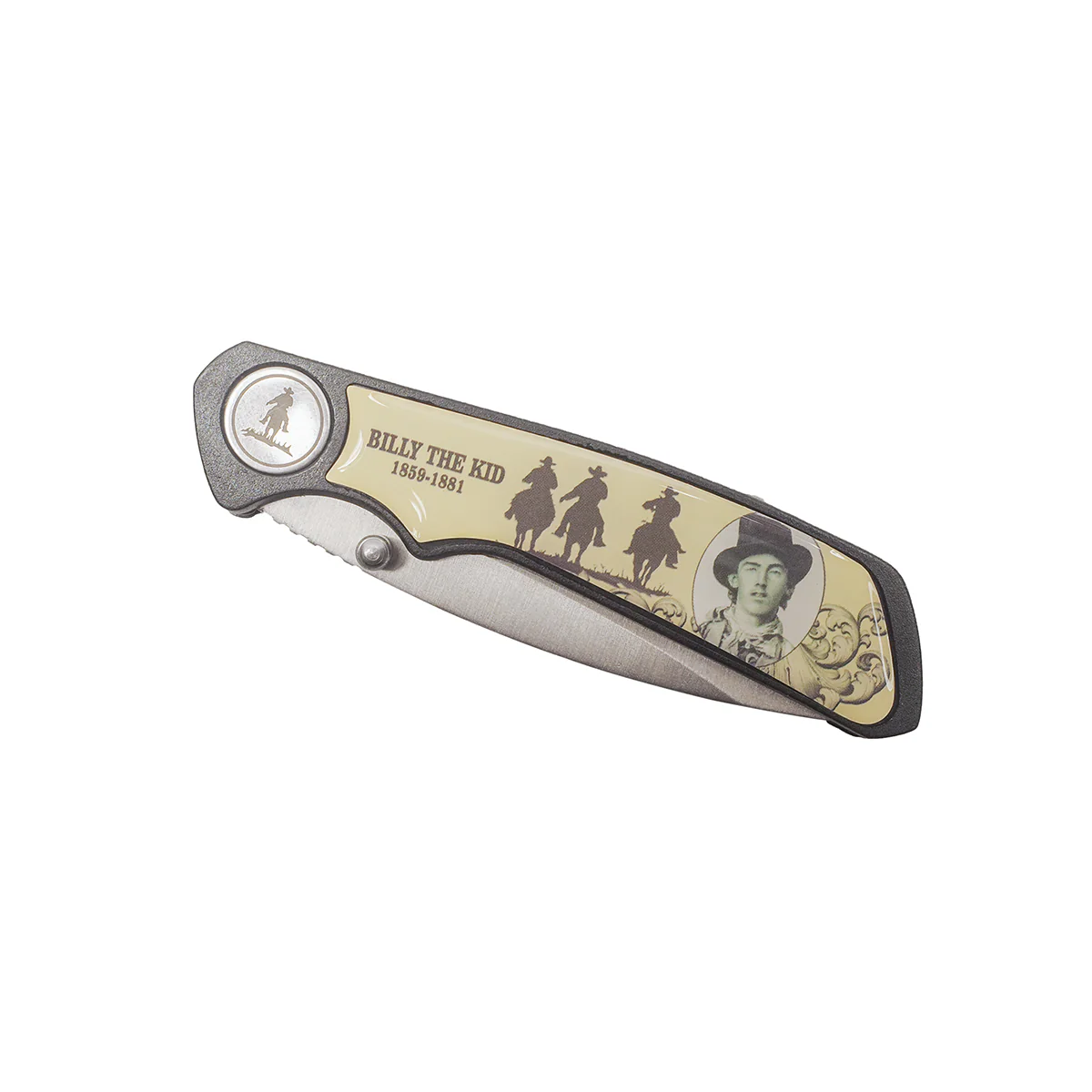 Billy the Kid Mens Folding Hunting Pocket Knife Wild West Legend Western Outlaw - Image 4