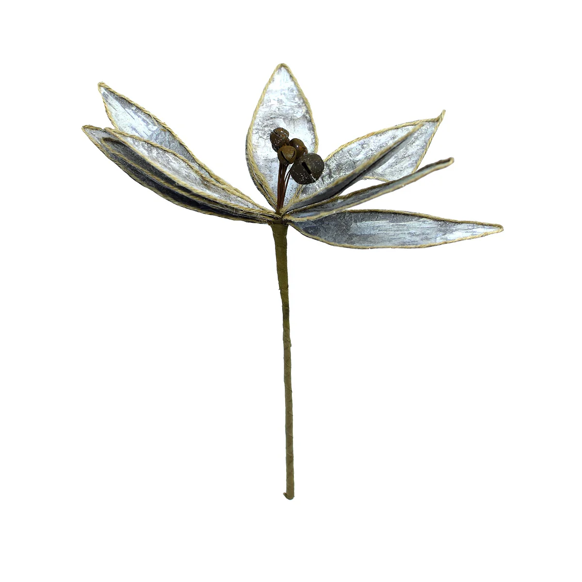 Birch Bark Pattern Poinsettia Christmas Tree Ornament Flower Rustic Xmas Decor