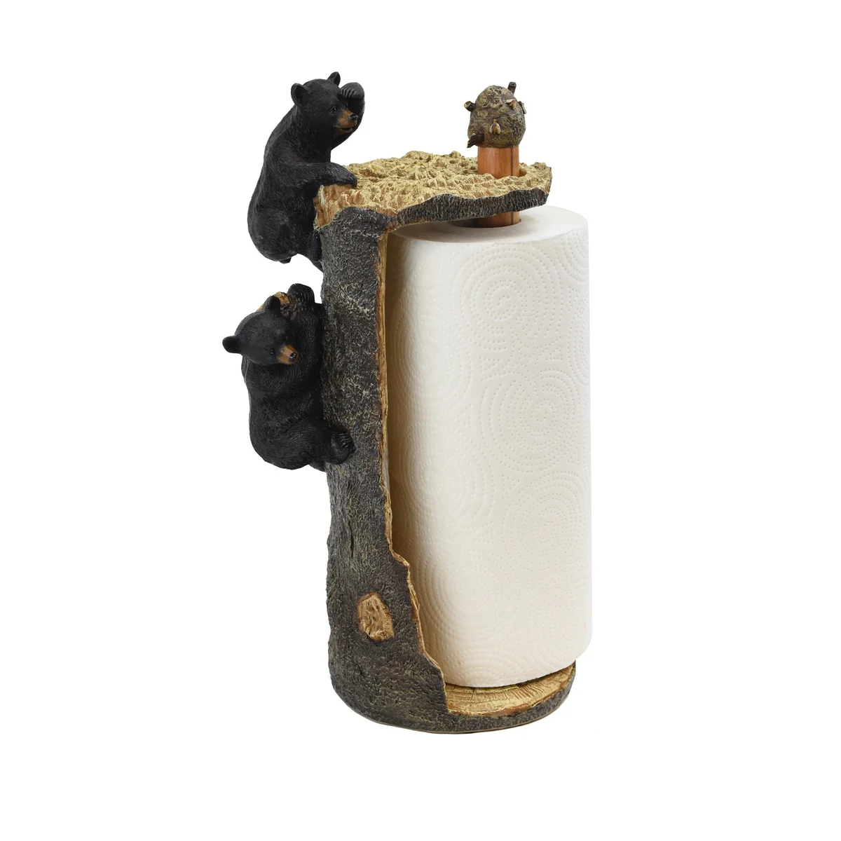 Black Bears Paper Towel Roll Holder Kitchen Storage Essentials Cabin Home Decor