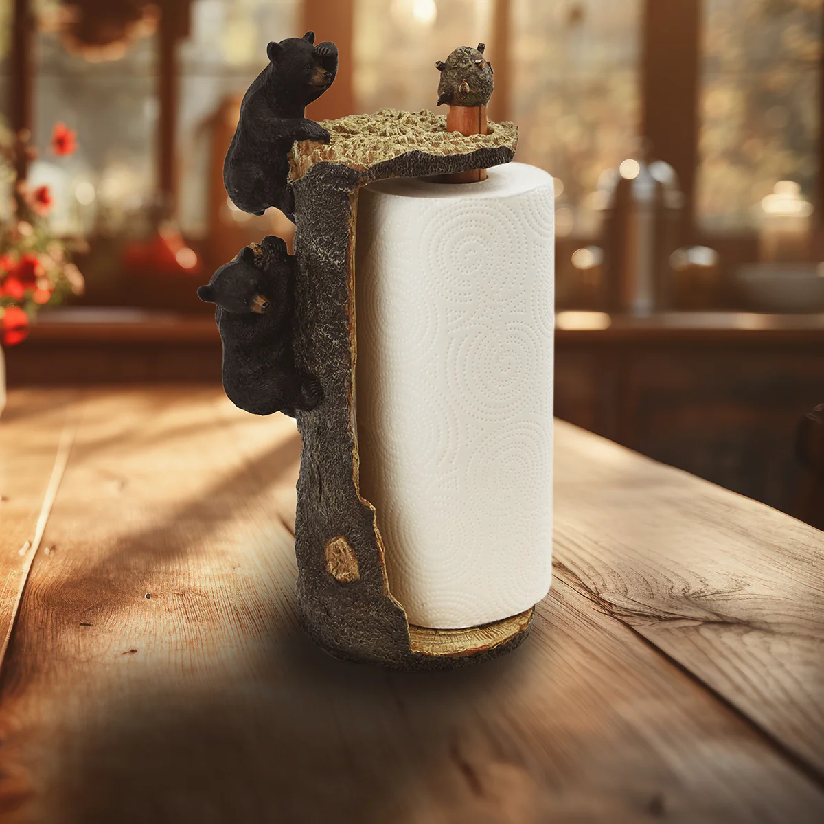 Black Bears Paper Towel Roll Holder Kitchen Storage Essentials Cabin Home Decor - Image 6
