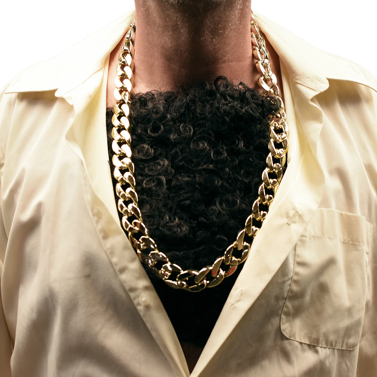 Black Chest Body Hair Wig Funny 70s Disco Halloween Costume Cosplay Accessory - Image 3