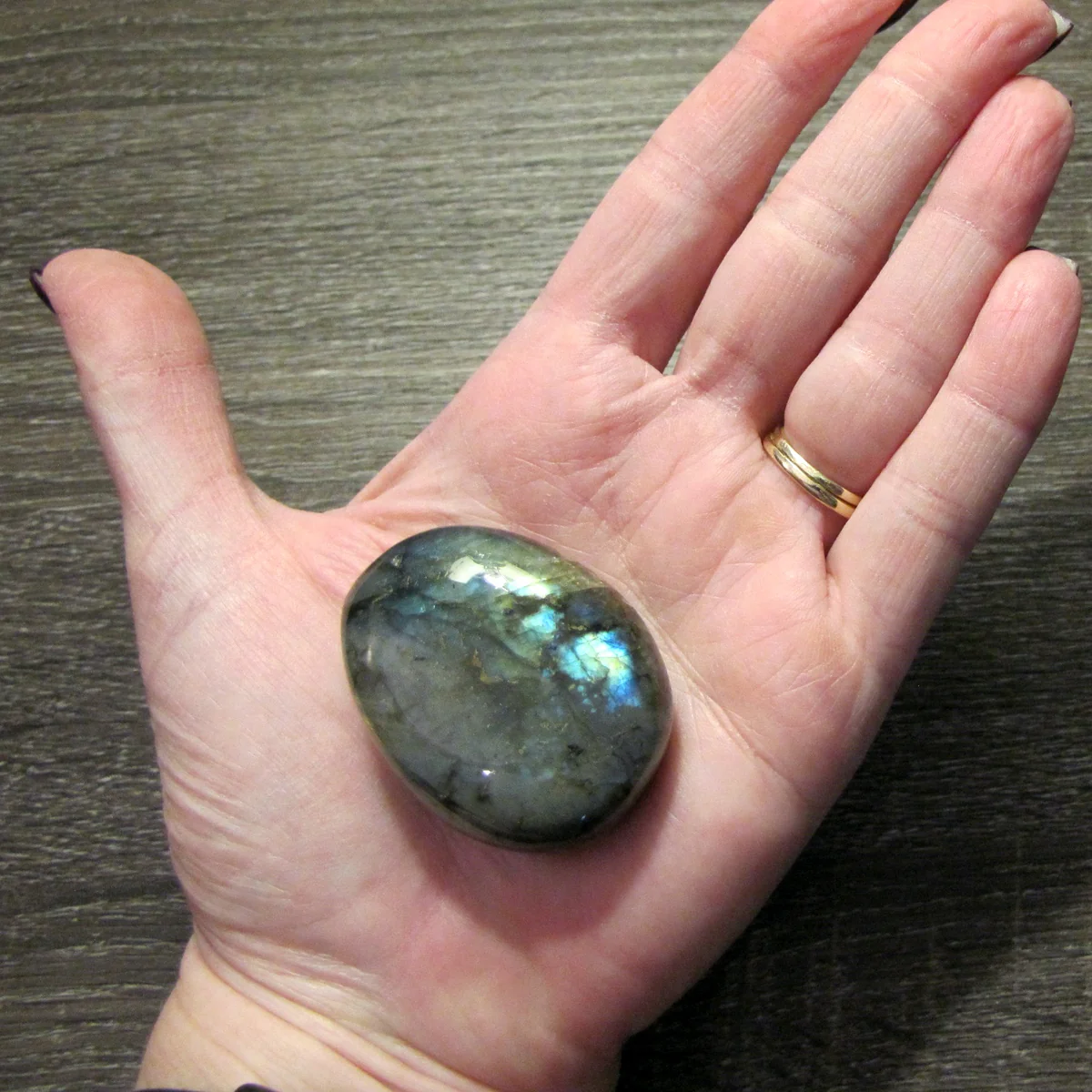 Black Crystal Labradorite Stone Reiki Chakra Heal Rock Negative Energy Balance - Image 2