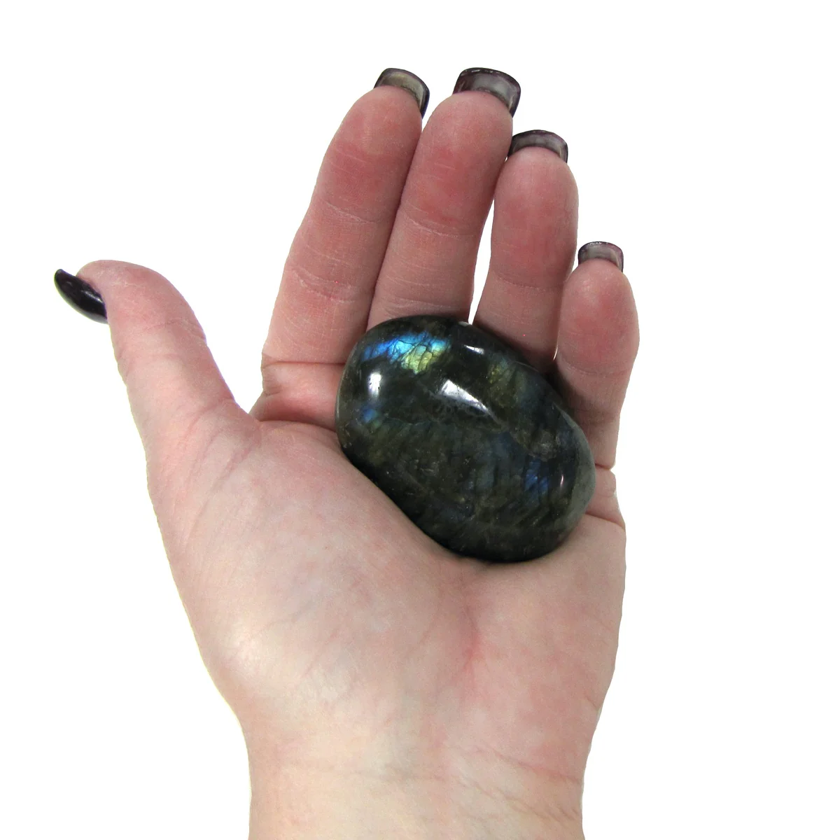 Black Crystal Labradorite Stone Reiki Chakra Heal Rock Negative Energy Balance - Image 3