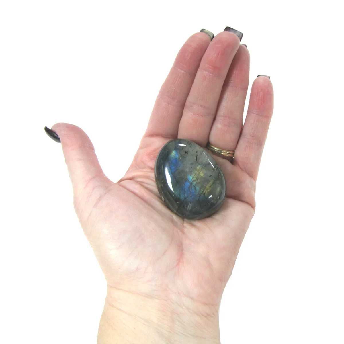 Black Crystal Labradorite Stone Reiki Chakra Heal Rock Negative Energy Balance - Image 4