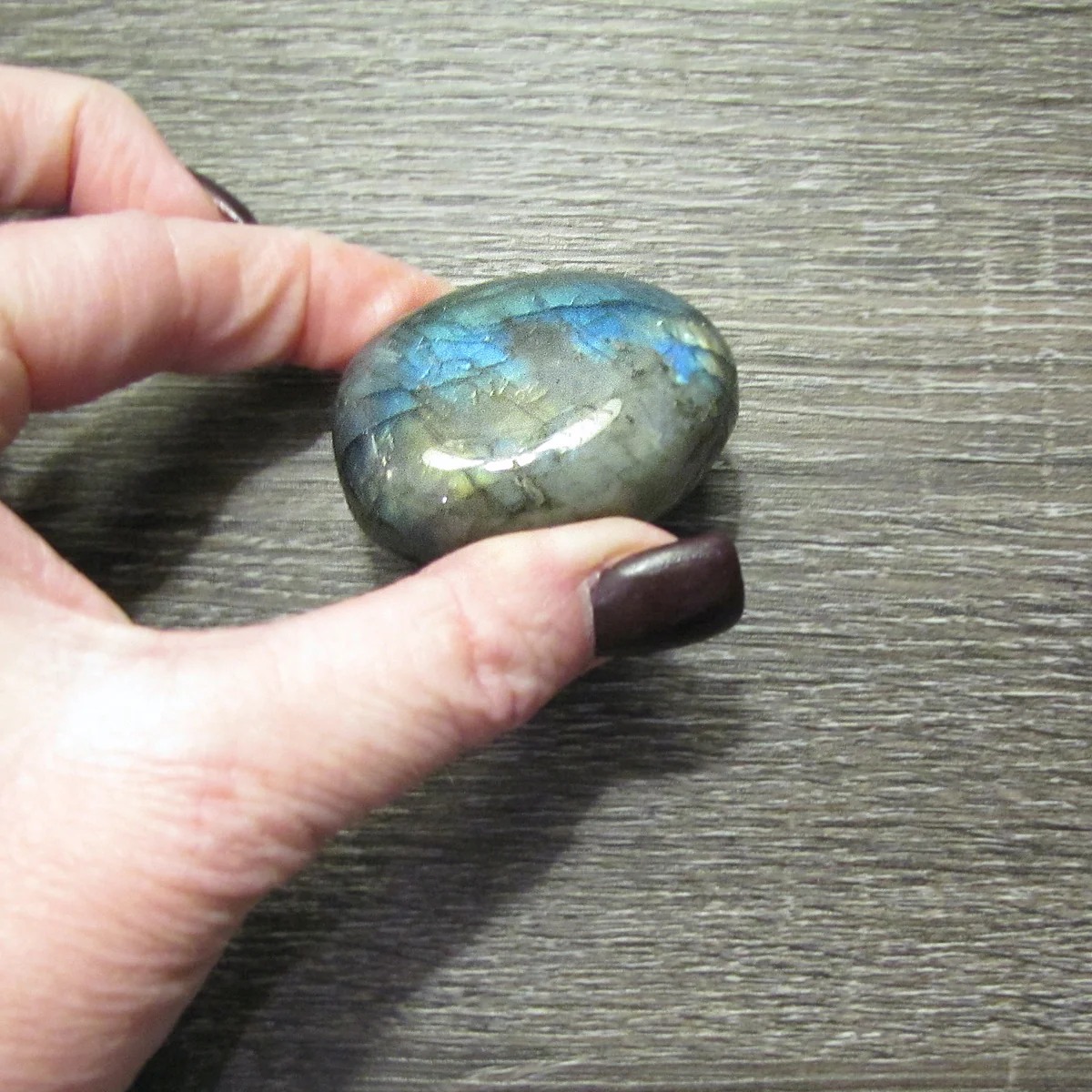Black Crystal Labradorite Stone Reiki Chakra Heal Rock Negative Energy Balance - Image 5