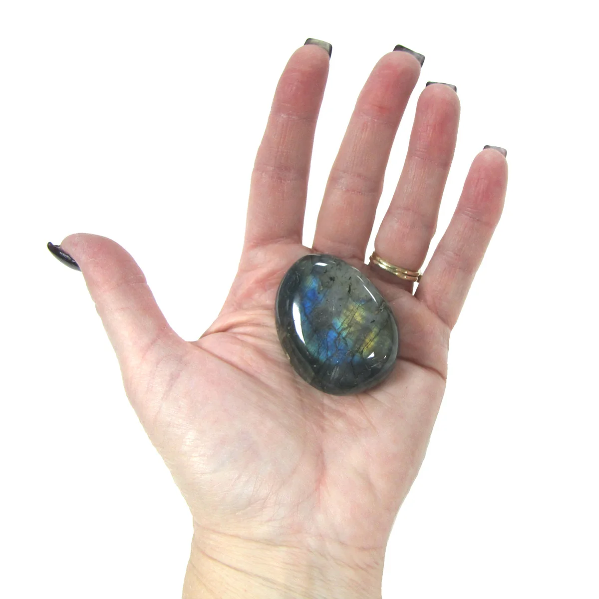 Black Crystal Labradorite Stone Reiki Chakra Heal Rock Negative Energy Balance - Image 6