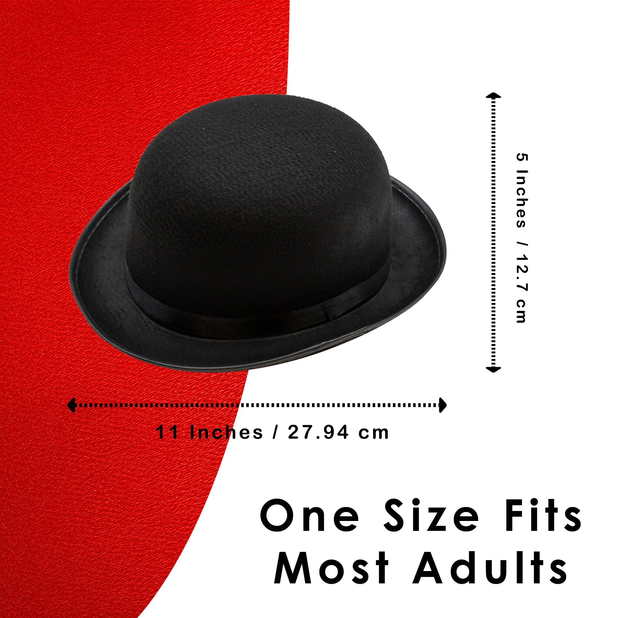 Black Felt Bowler Derby Hat Victorian Brim Cap Prop Steampunk Costume Accessory - Image 2