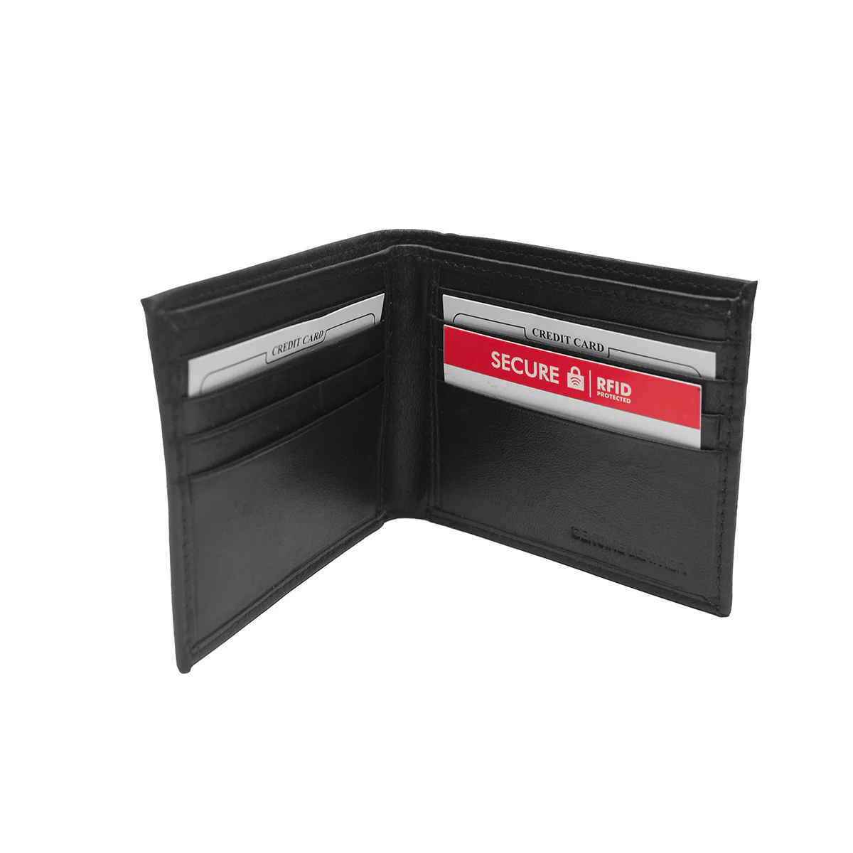 Black Fire Dept Maltese Cross Money Holder Mens Slim Leather Credit Card Wallet - Image 2