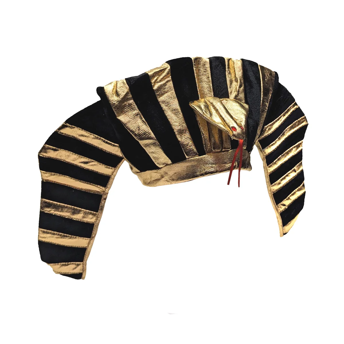 Black Gold Egyptian Headdress Goddess Headpiece Snake King Hat Halloween Costume - Image 2