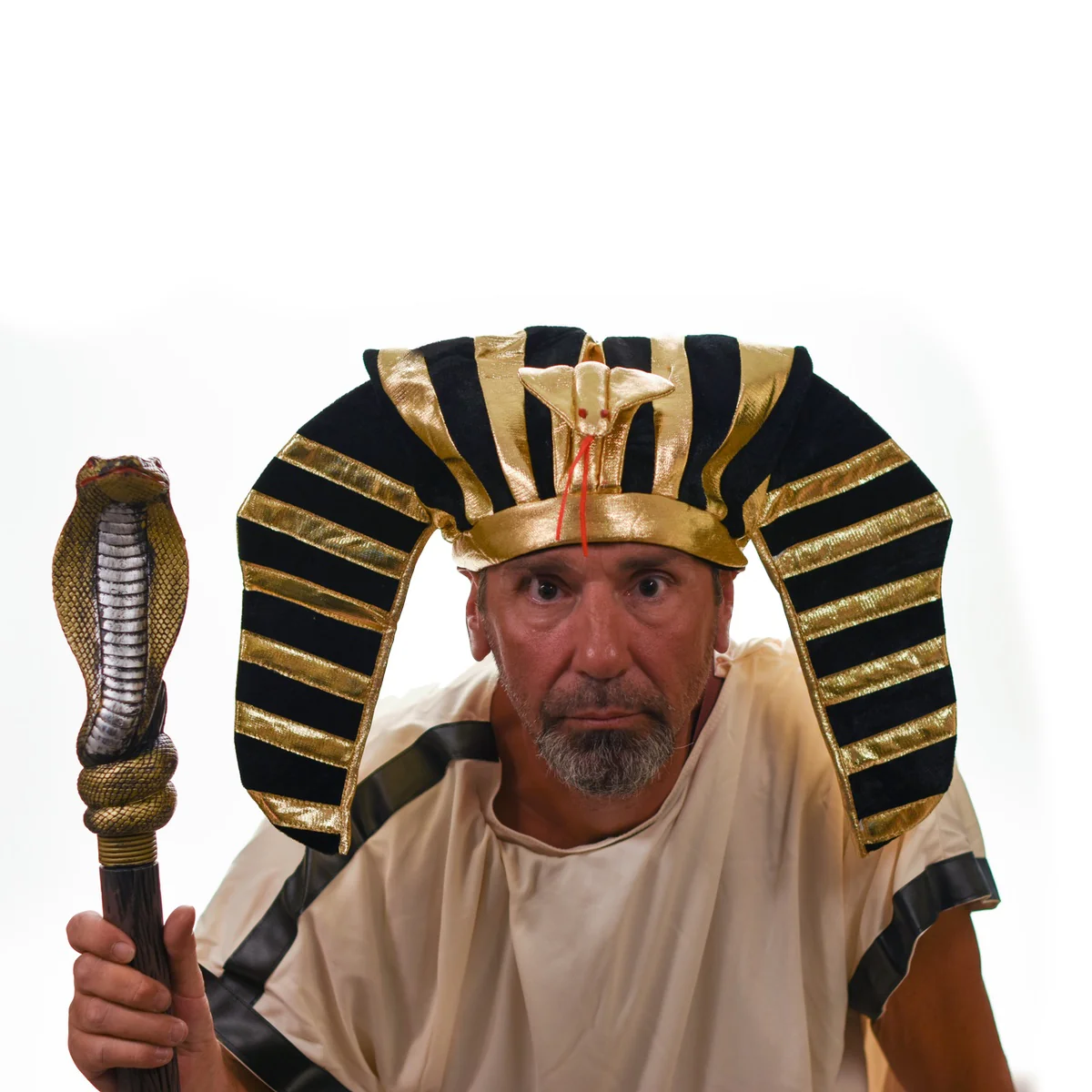 Black Gold Egyptian Headdress Goddess Headpiece Snake King Hat Halloween Costume - Image 5