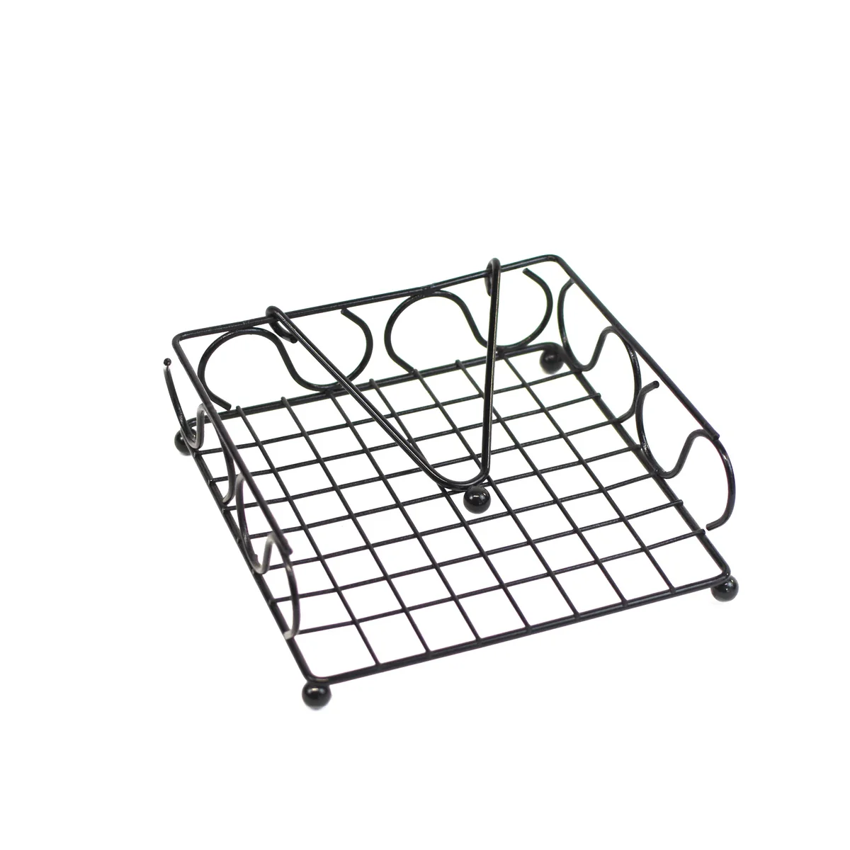 Black Metal Napkin Holder Kitchen Countertop Dispenser Storage Home Essentials