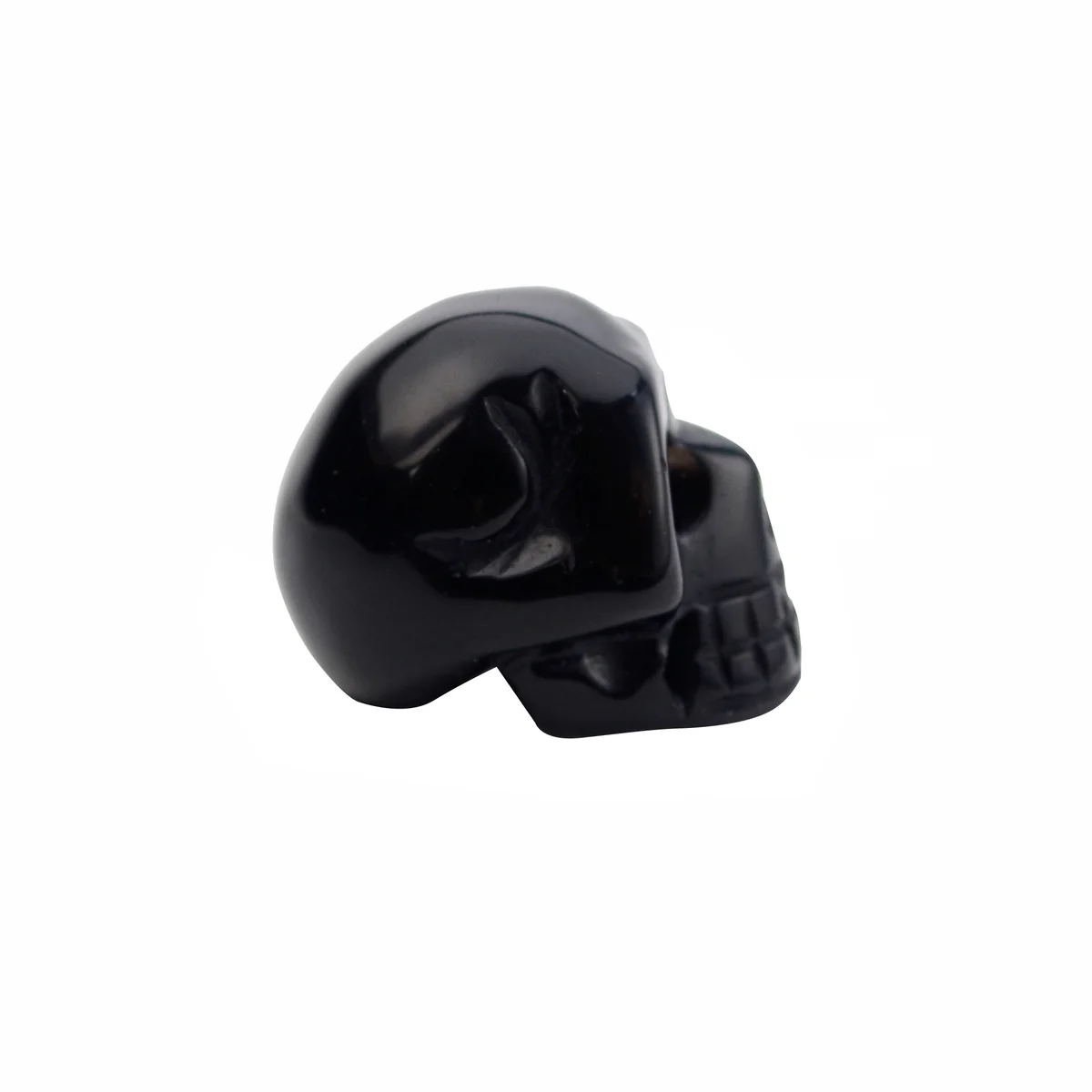 Black Obsidian Dream Crystal Skull Reiki Tumble Stone Chakra Aura Healing Rock - Image 3