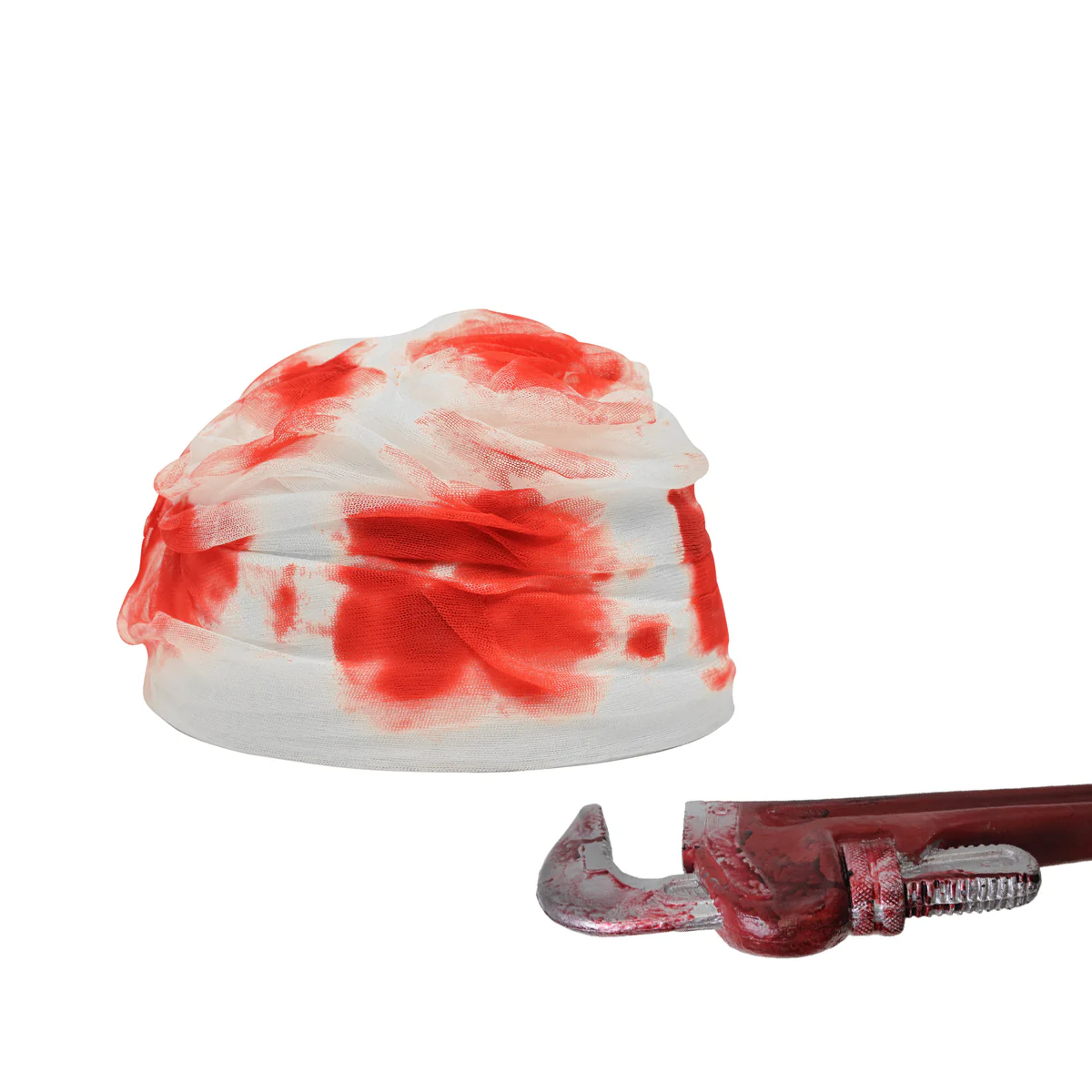 Bloody Bandage Head Wrap Cap Hat Cosplay Halloween Costume Accessory Movie Prop - Image 4