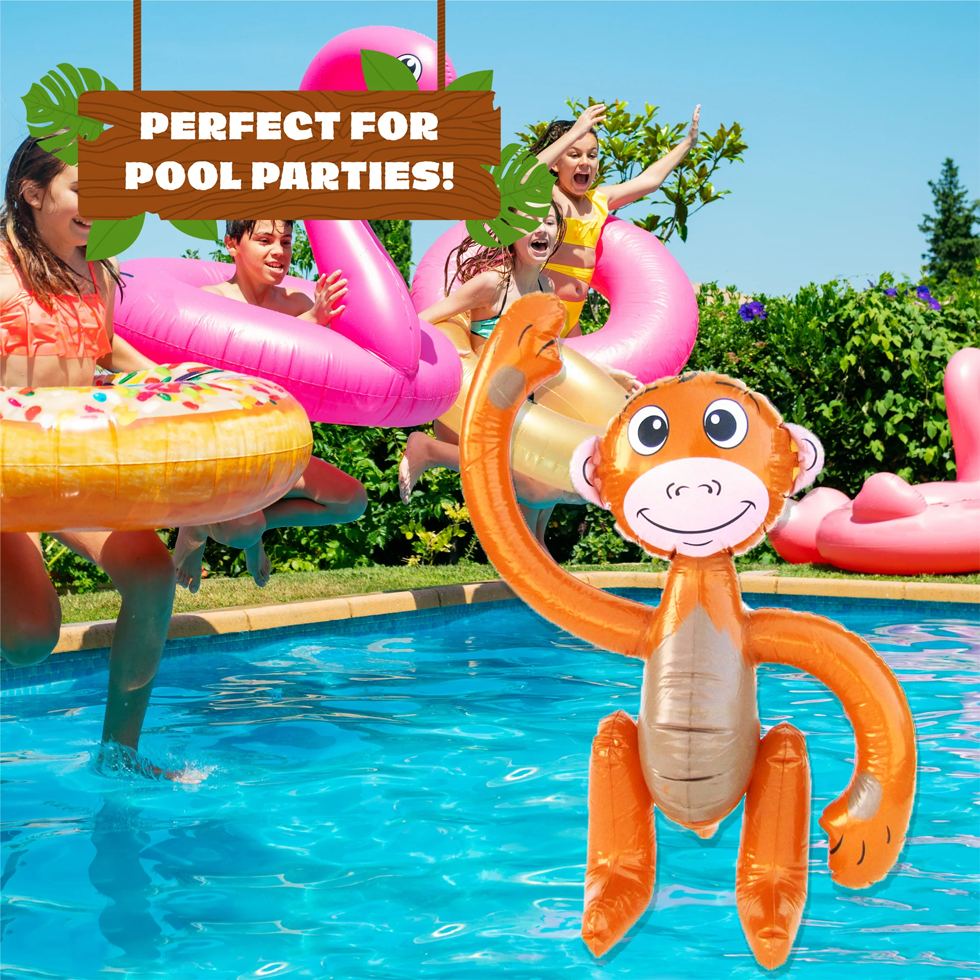 Blow Up Float Kids Toys Inflatable Monkey Pool Floats Party Favor Birthday Decor - Image 4