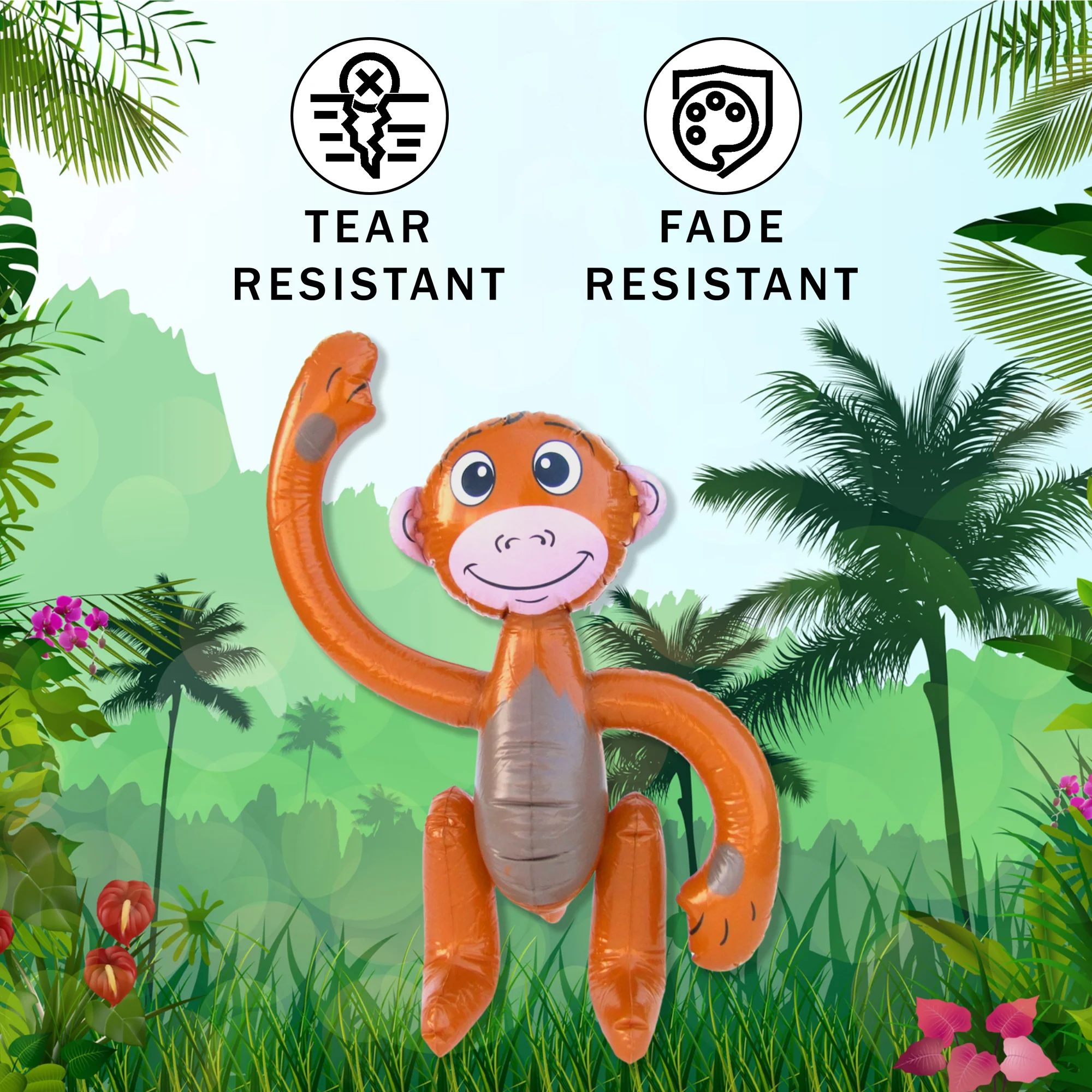 Blow Up Float Kids Toys Inflatable Monkey Pool Floats Party Favor Birthday Decor - Image 6