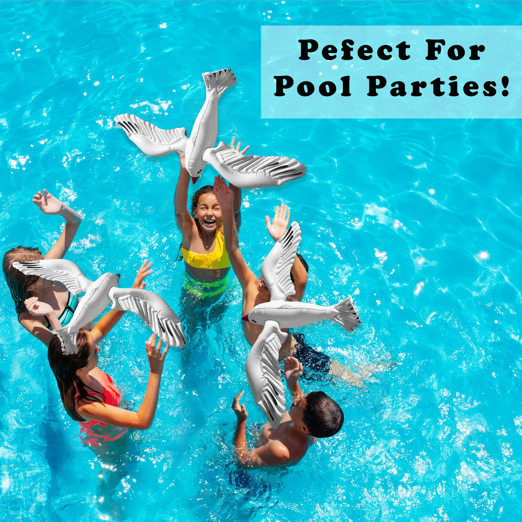 Blow Up 3pc Seagull Float Toys Inflatable Pool Floats Party Favor Birthday Decor - Image 3