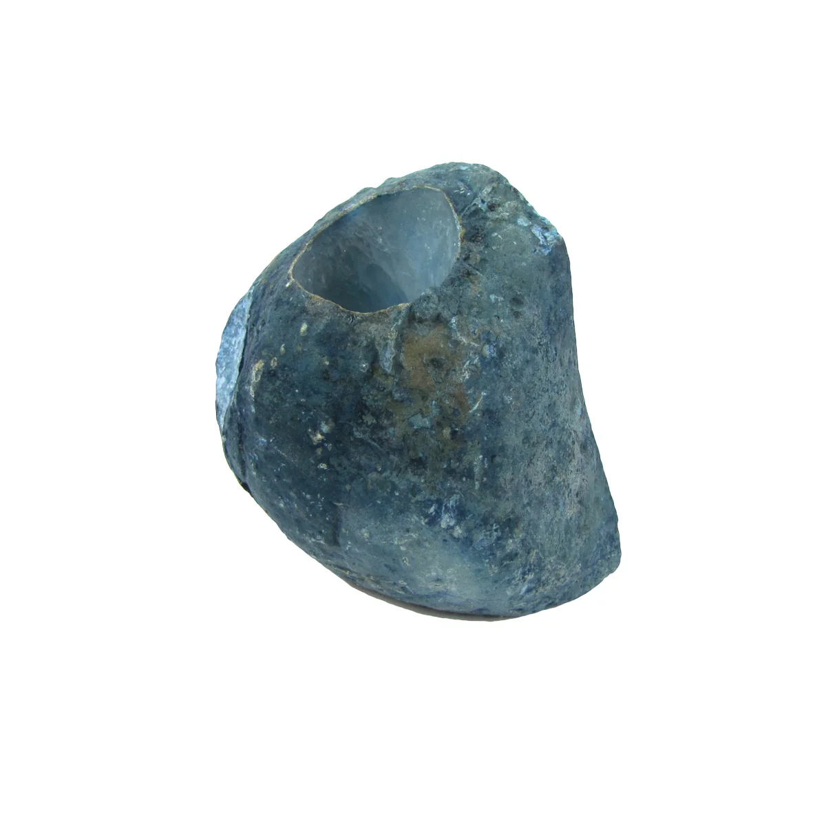 Blue Agate Reiki Stone Candle Holder Chakra Heal Negative Energy Balance Geode - Image 4