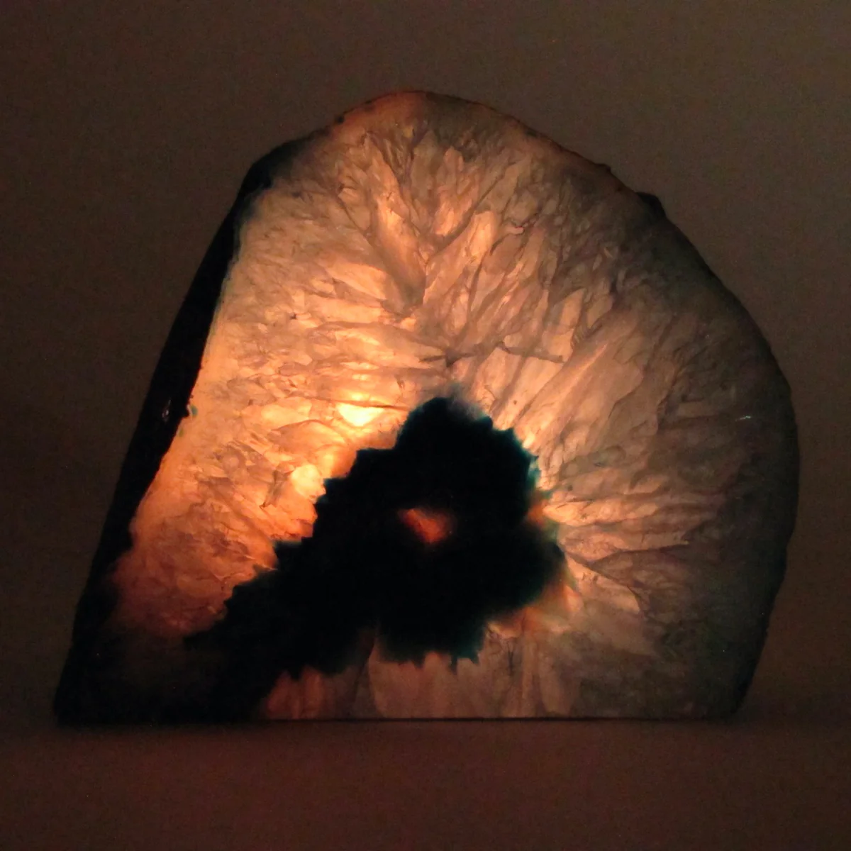 Blue Agate Reiki Stone Candle Holder Chakra Heal Negative Energy Balance Geode - Image 5