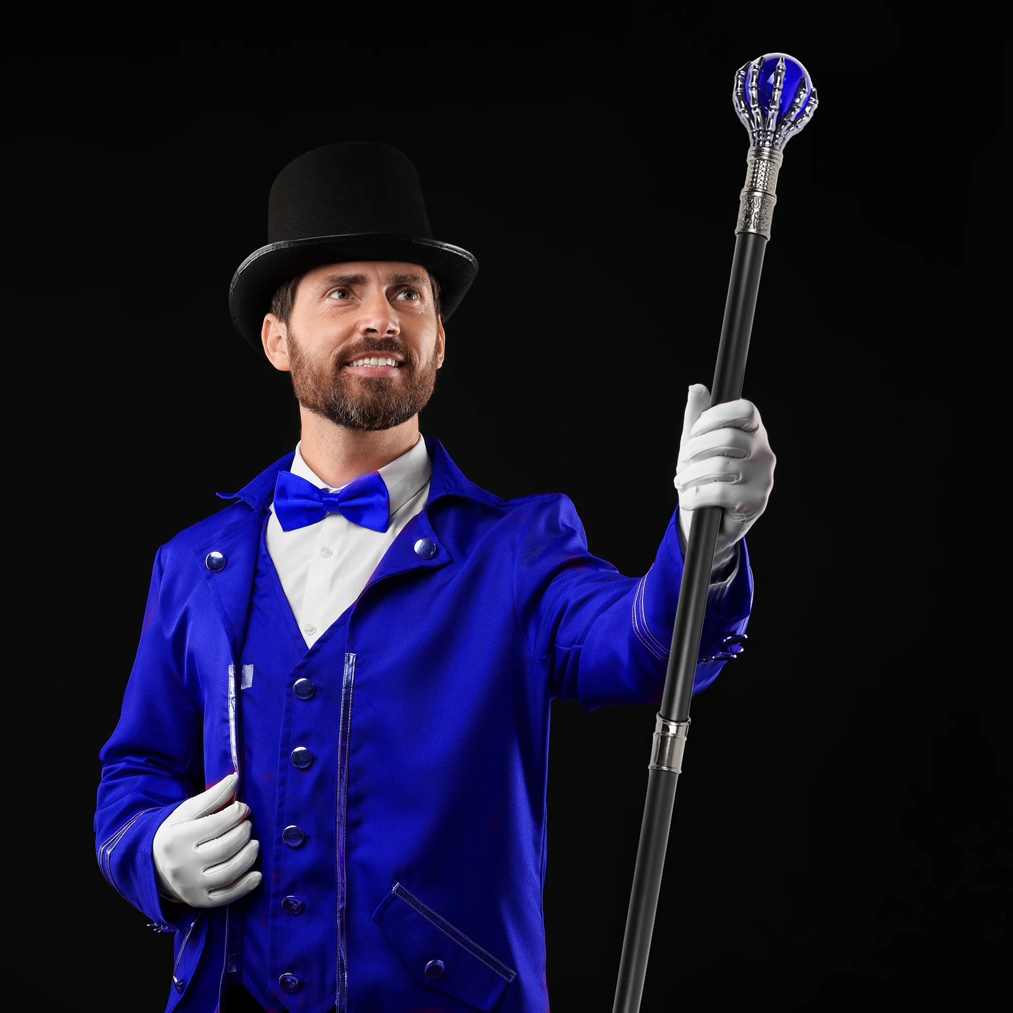 Blue Glass Skeleton Hand Walking Stick Canes for Men Women Halloween Costume 37" - Image 7