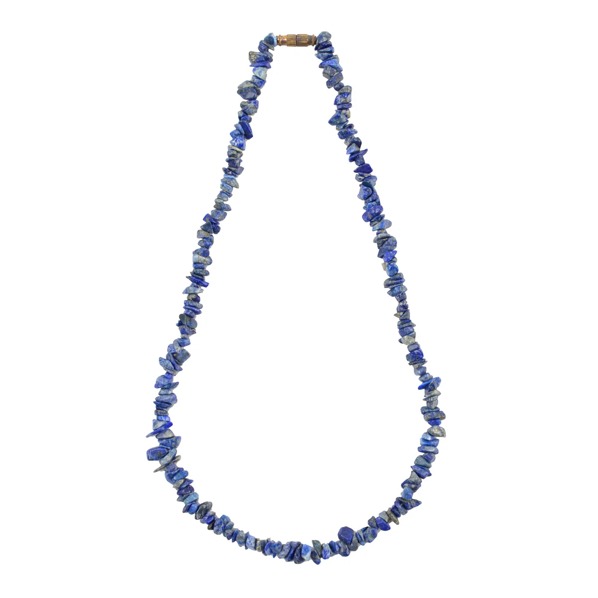 Blue Lapis Lazuli Bead Gemstone Necklace Reiki Heal Stone Chain Women's Jewelry