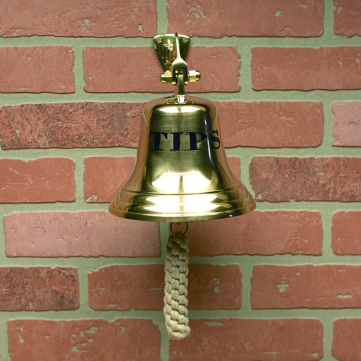 Brass Large Wall Mount Tips Bar Bell Hanging Happy Hour Last Call Man Cave Decor - Image 3