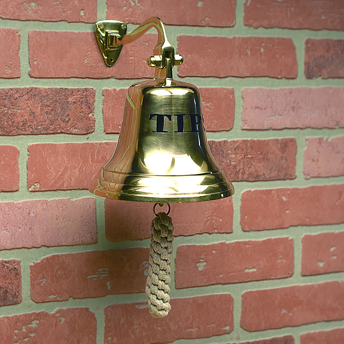 Brass Large Wall Mount Tips Bar Bell Hanging Happy Hour Last Call Man Cave Decor - Image 4