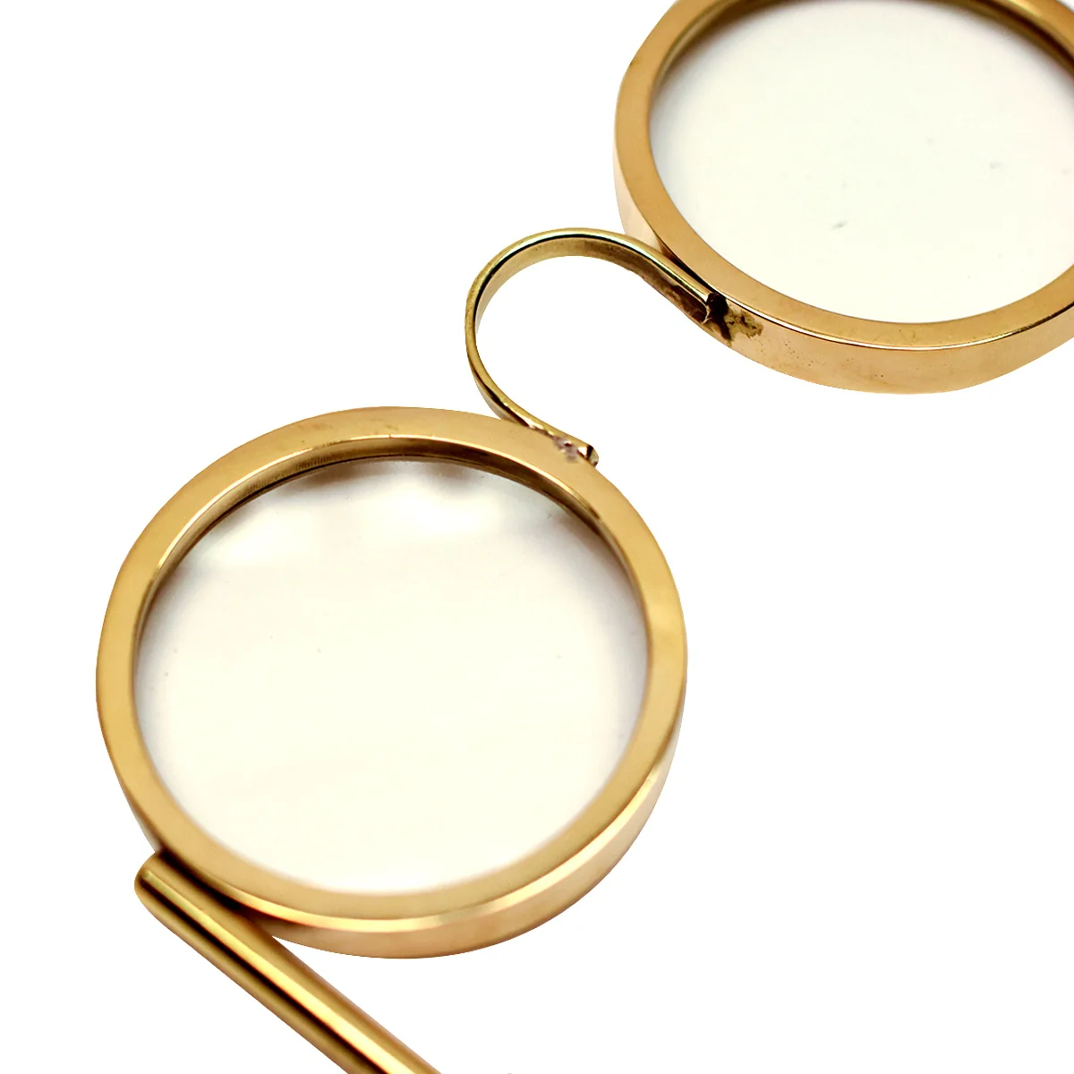 Brass Opera Glasses Handheld Lens Magnifier Reading Magnifying Glass Room Decor - Image 2
