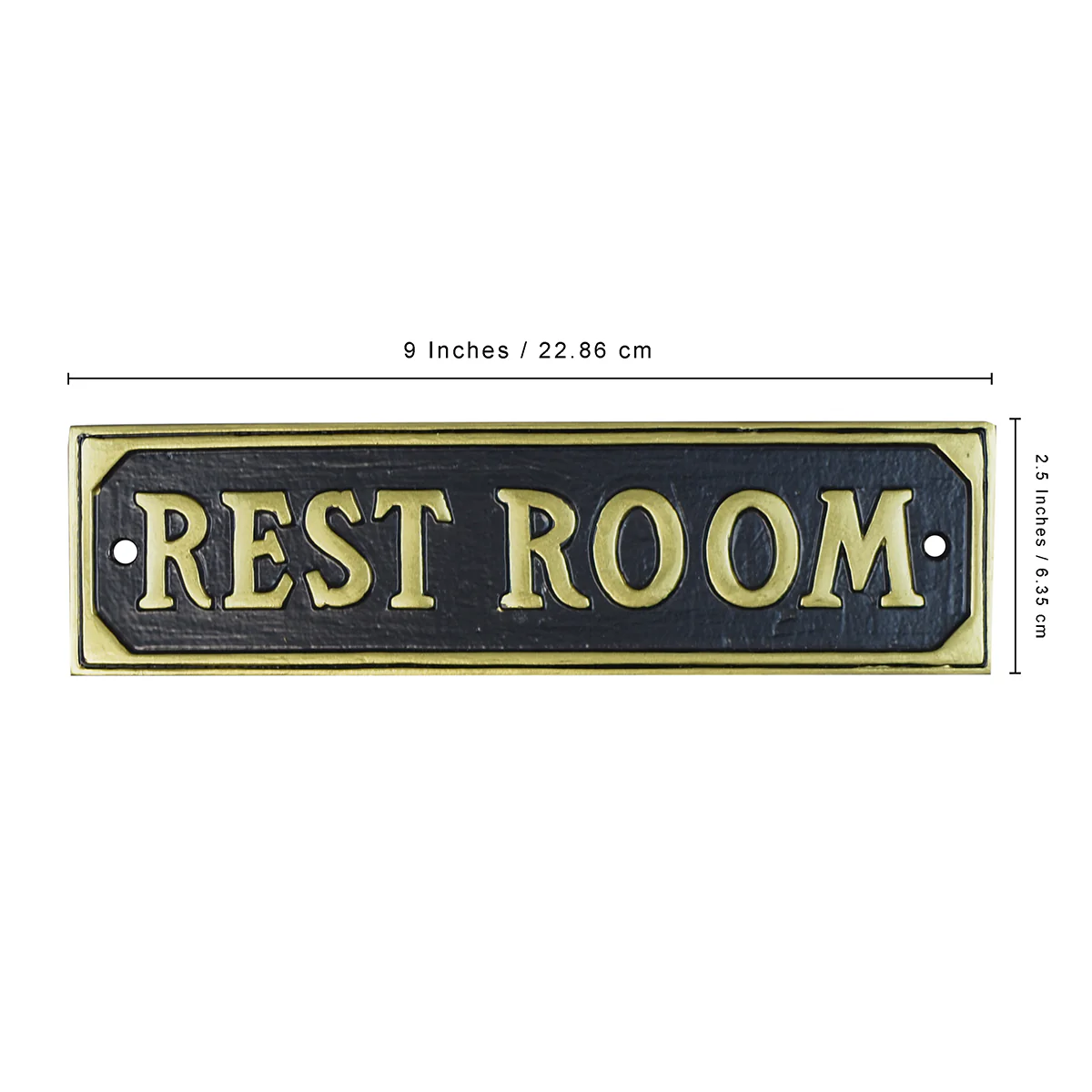Brass Rest Room Door Sign Metal Business Bar Restroom Wall Plaque Bathroom Decor - Image 3
