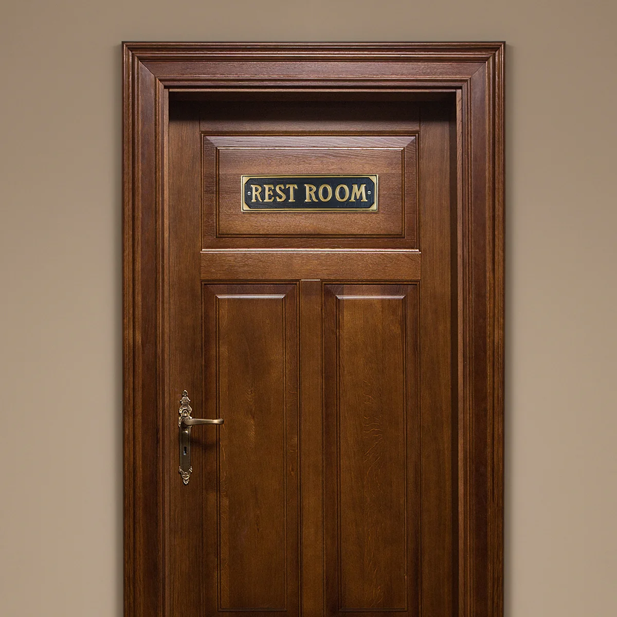 Brass Rest Room Door Sign Metal Business Bar Restroom Wall Plaque Bathroom Decor - Image 4