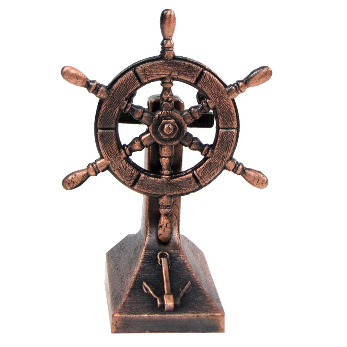 Bronze Metal Ships Helm Miniature Pencil Sharpener