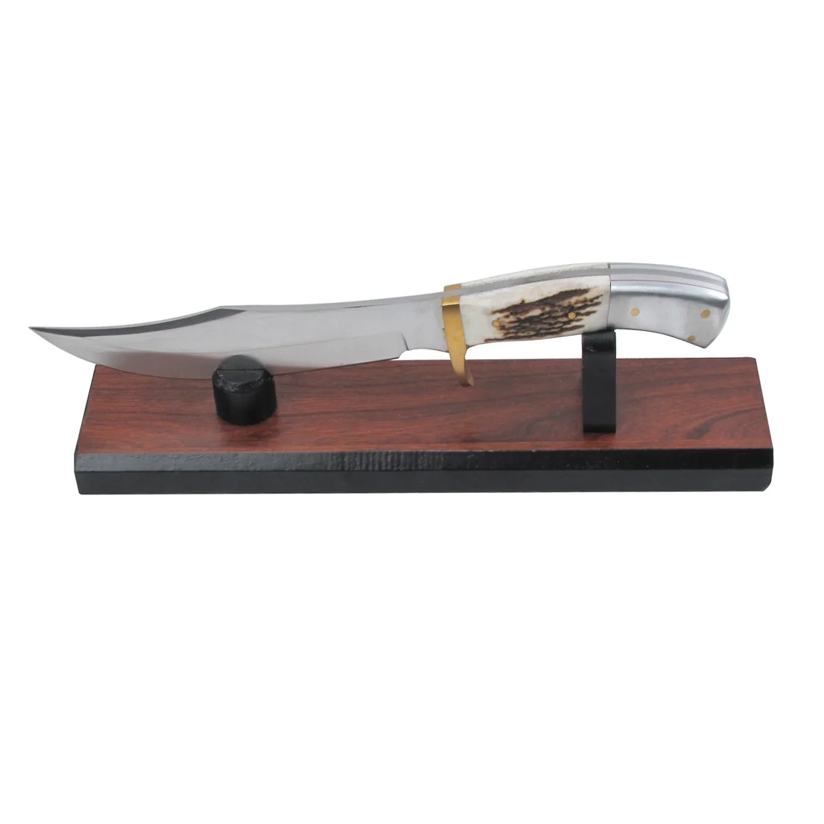 Brown Wood Fix Blade Hunt Knife Collection Holder Display Rustic Wooden Stand - Image 4