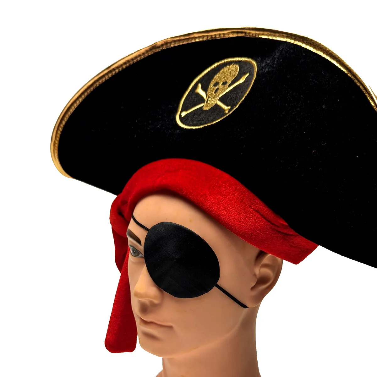 Buccaneer Black Pirate Eye Patch Cosplay Mask Halloween Party Costume Accessory - Image 2