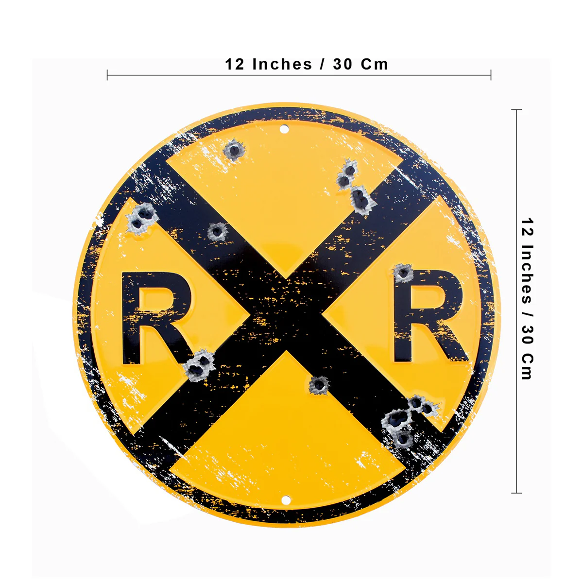 Bullet XING RR Railroad Crossing Train Sign Rustic Railfan Wall Art Home Decor - Image 3