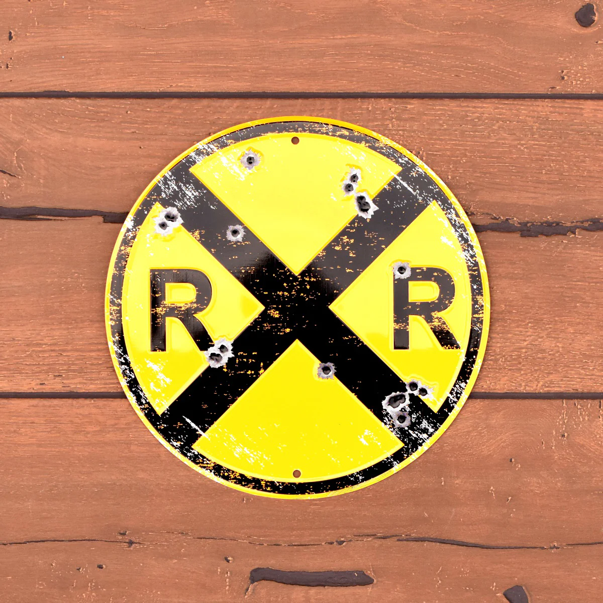 Bullet XING RR Railroad Crossing Train Sign Rustic Railfan Wall Art Home Decor - Image 4