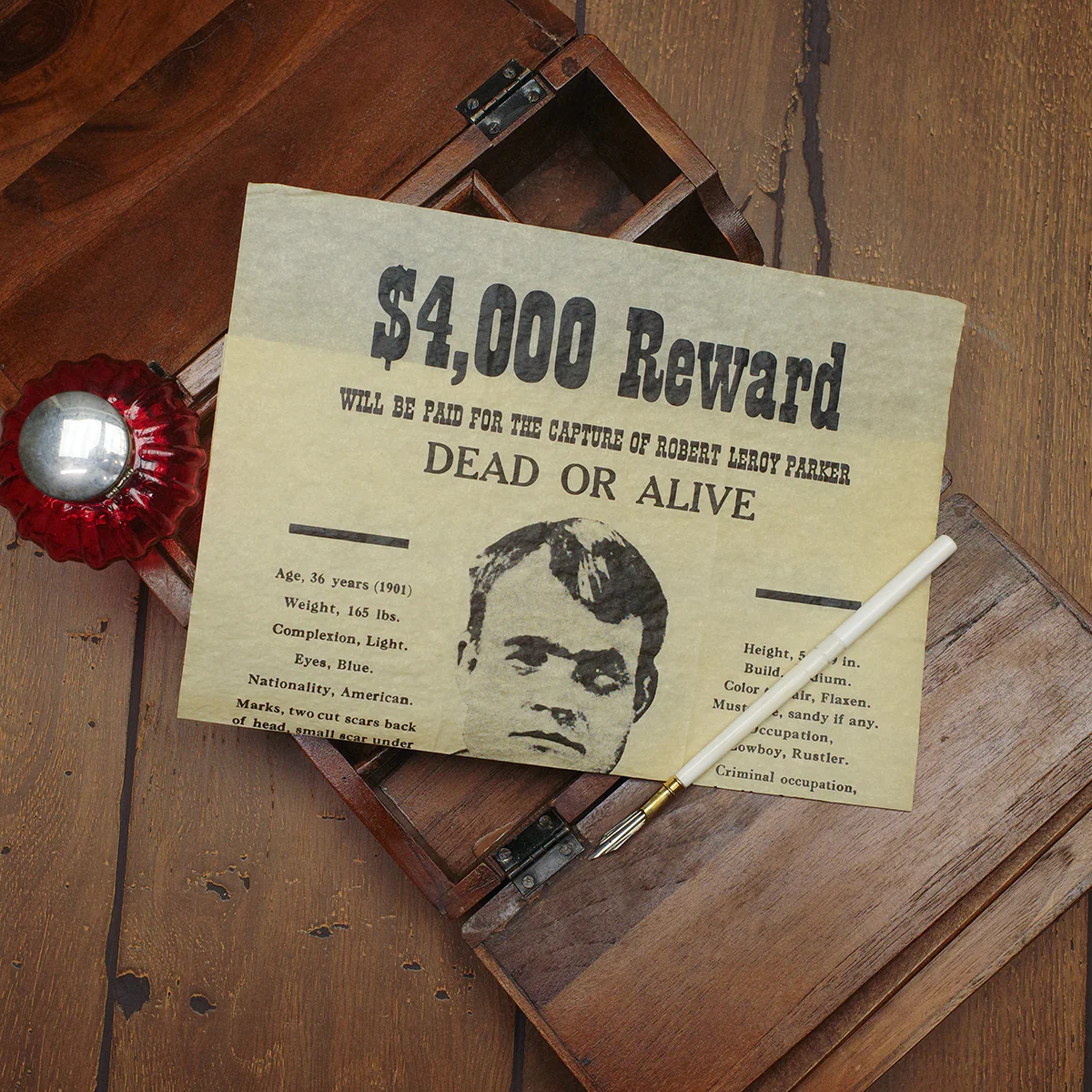 Butch Cassidy Outlaw Reward Poster Western Bar Decor Parchment Paper Wall Art Ad - Image 4