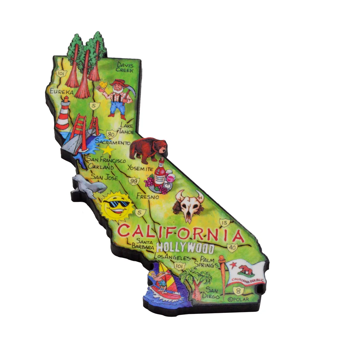 California Artwood Jumbo Fridge Gift Magnet