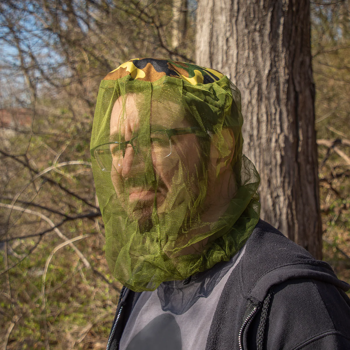Camo Mesh Screen Mosquito Fly Head Net Hat Outdoor Insect Bug Repel Camping Gear - Image 2