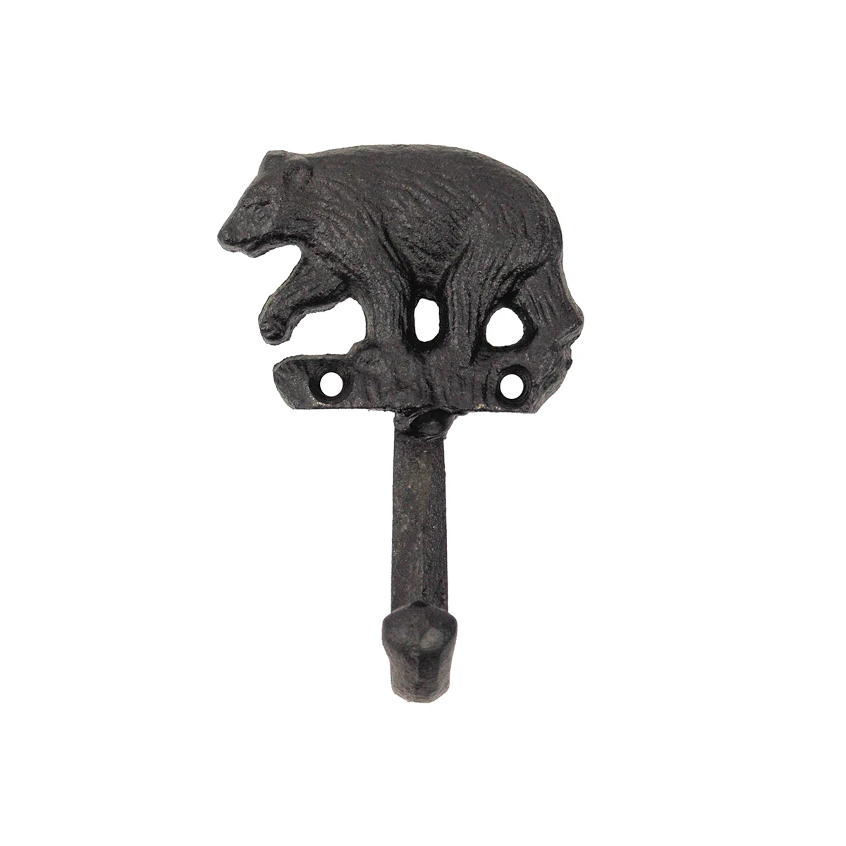 Cast Iron Bear Hook Wall Rack Key Coat Hat Storage Hanger Cabin Lodge Home Decor