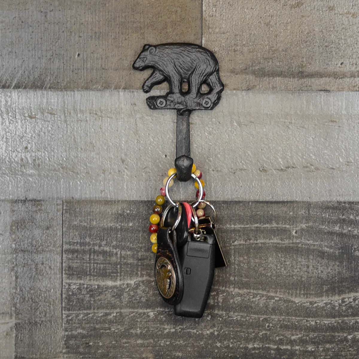 Cast Iron Bear Hook Wall Rack Key Coat Hat Storage Hanger Cabin Lodge Home Decor - Image 3