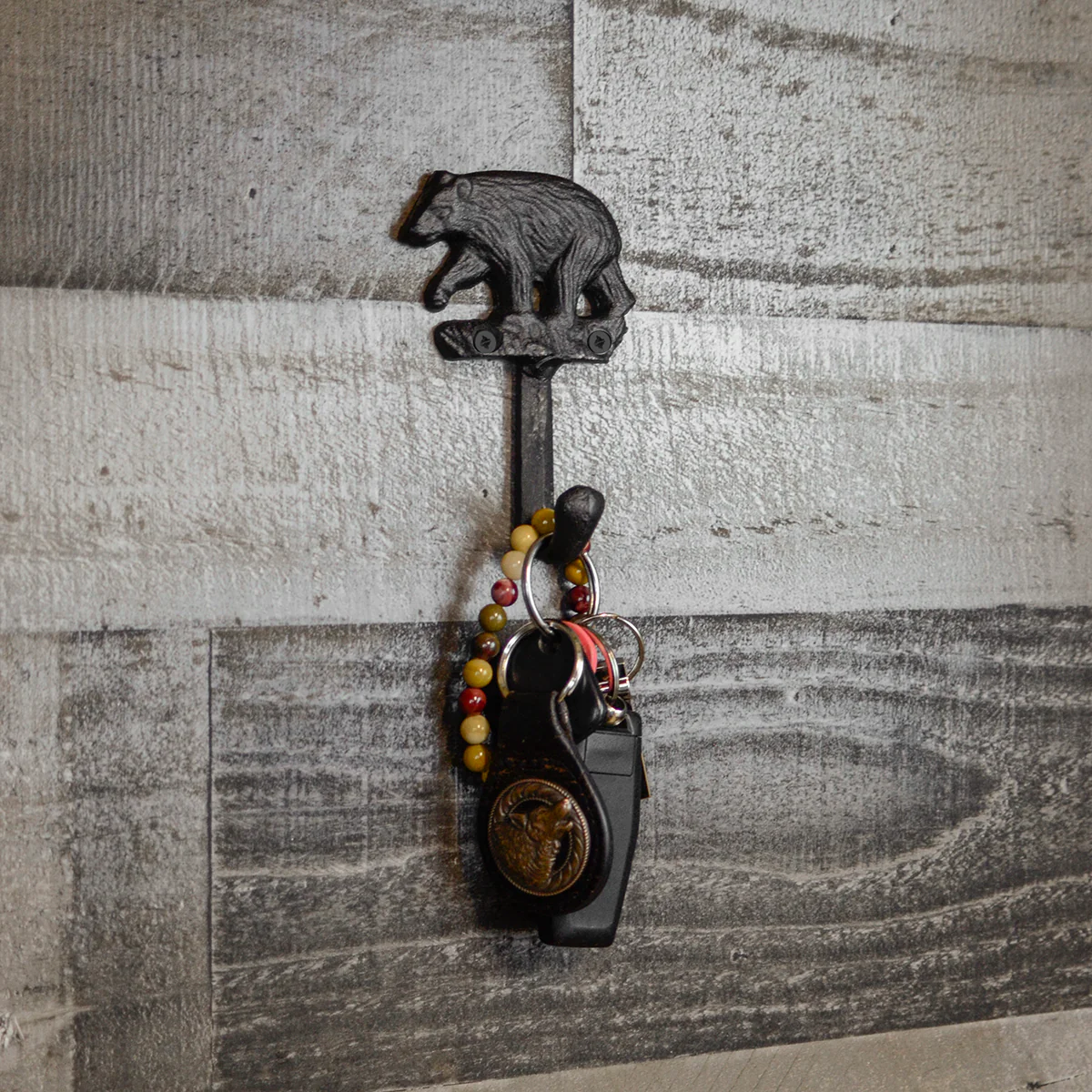 Cast Iron Bear Hook Wall Rack Key Coat Hat Storage Hanger Cabin Lodge Home Decor - Image 4
