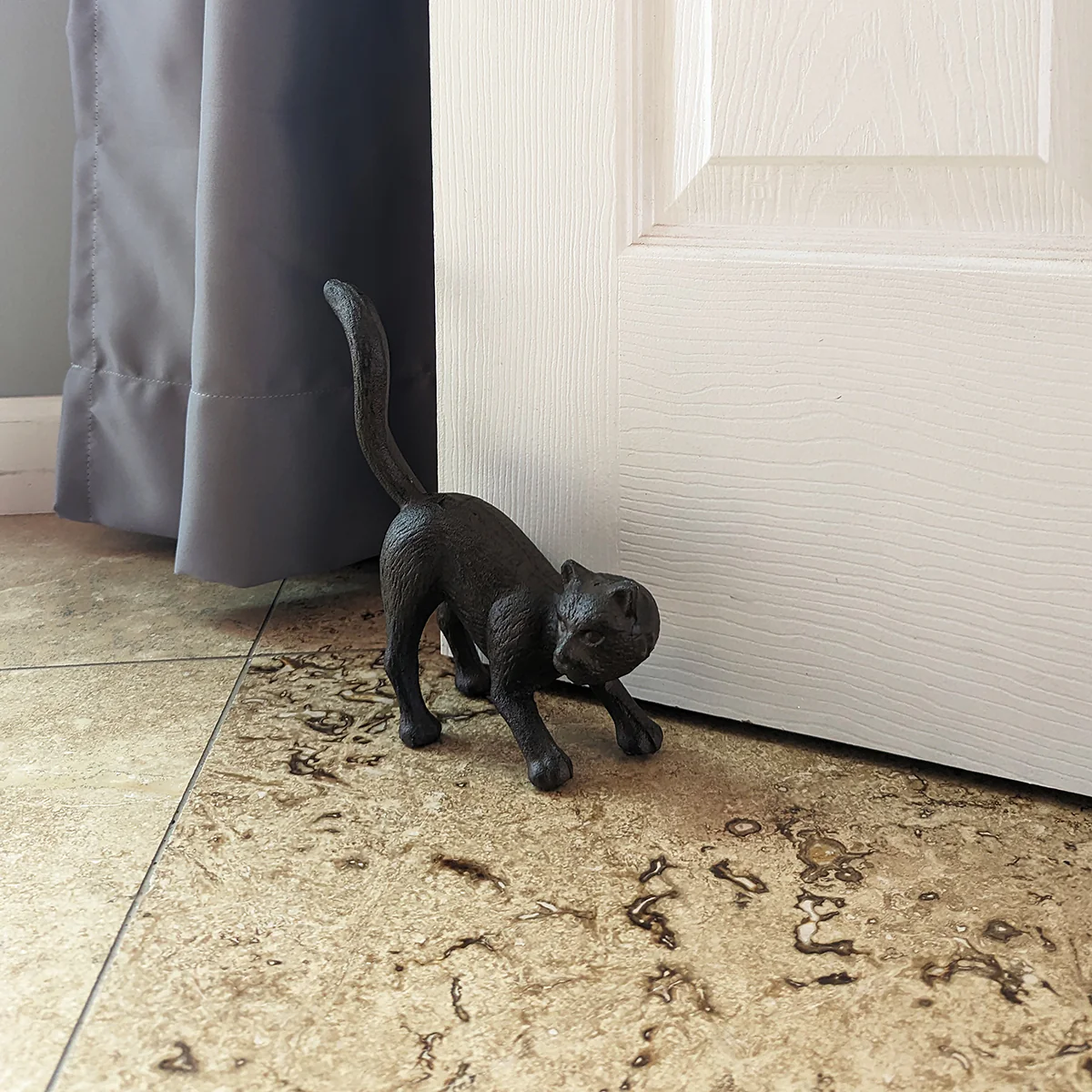 Cast Iron Cat Door Stop Stopper Outdoor Yard Art Patio Garden Statue Home Decor - Image 4